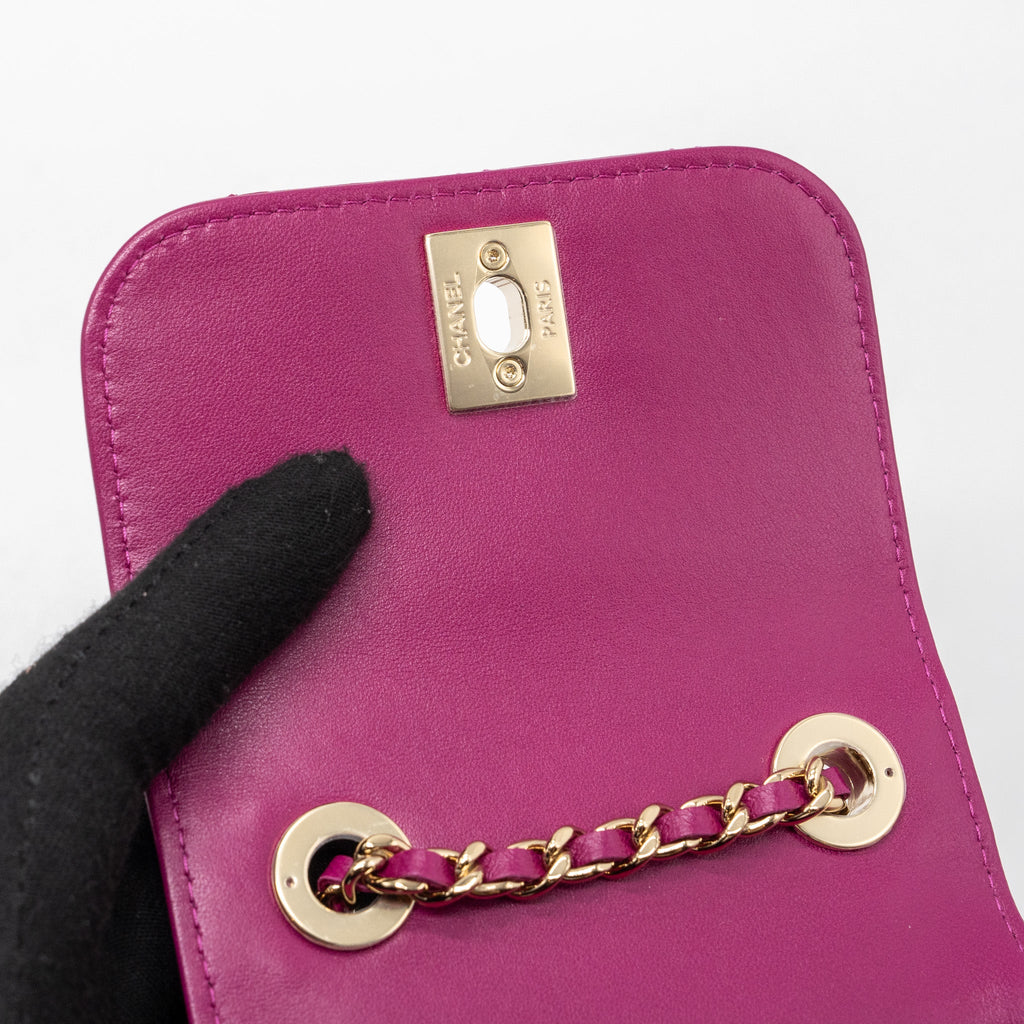 CHANEL MINI TRENDY CC CLUTCH LAMBSKIN PINK LGHW