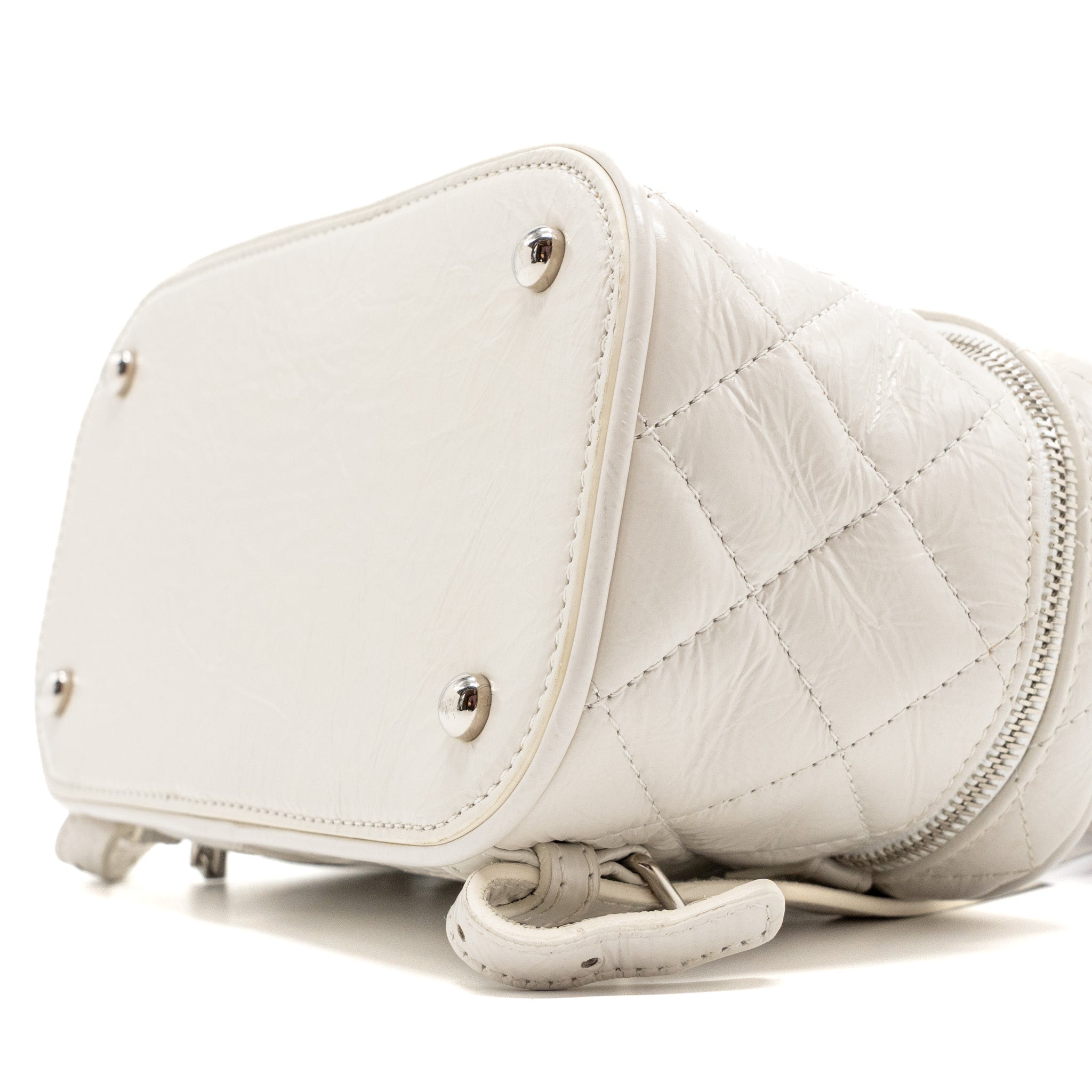 CHANEL TRANSPARENT BACKPACK PVC/SHINY CALFSKIN WHITE SHW
