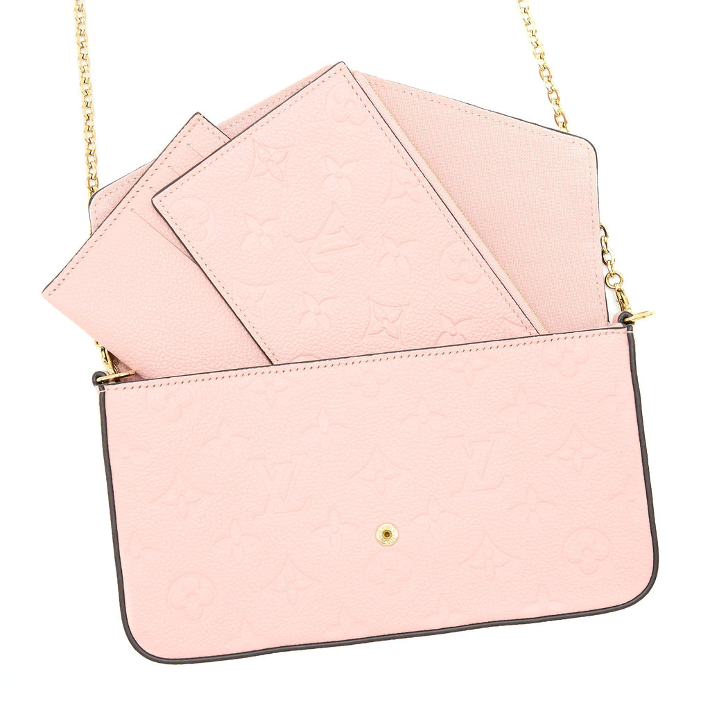 LOUIS VUITTON FELICIA POCHETTE MONOGRAM EMPREINTE ROSE POUNDER GHW
