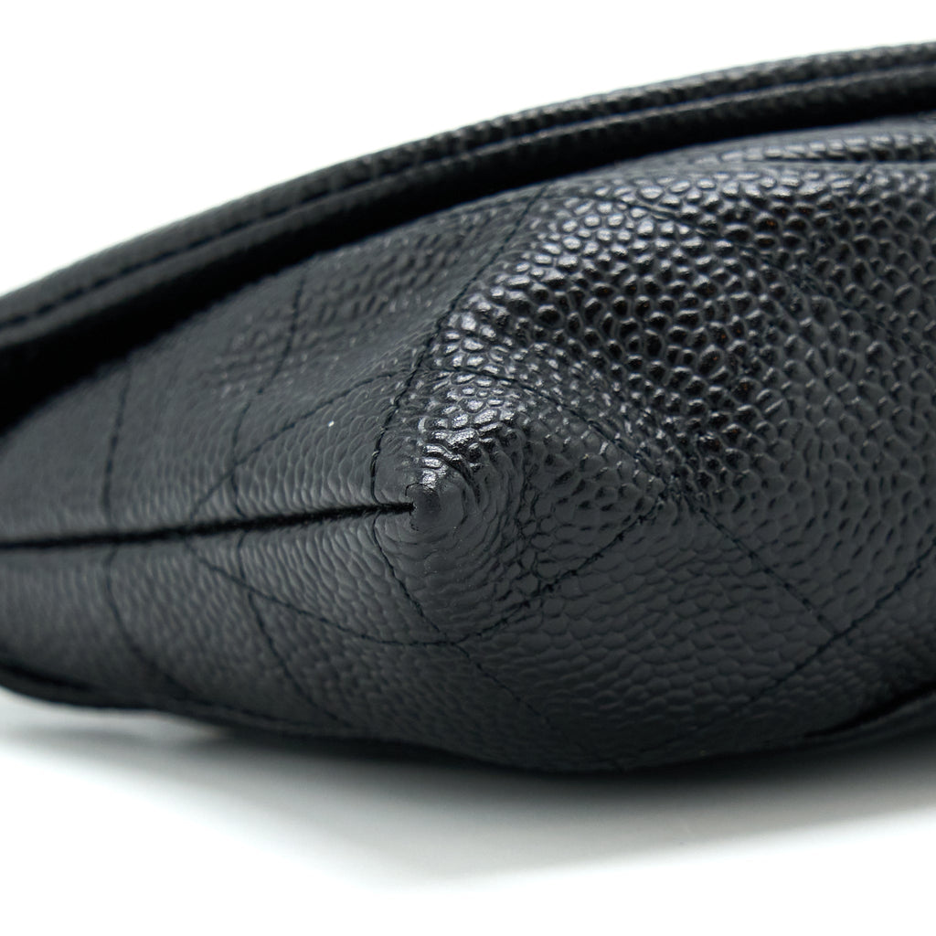 CHANEL HALF MOON WALLET ON CHAIN CAVIAR BLACK SHW