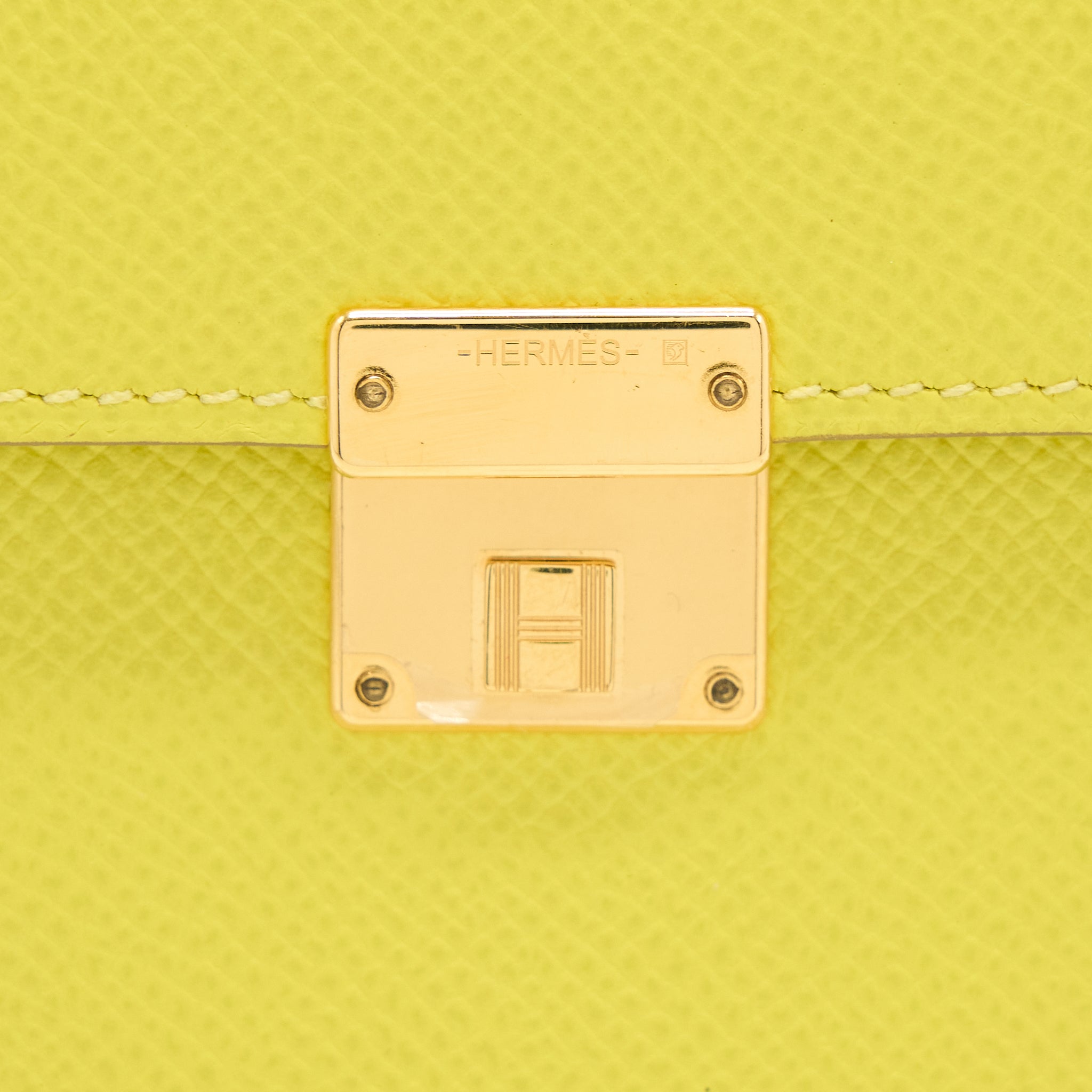 HERMES MINI CLIC CARD HOLDER EPSOM YELLOW GHW