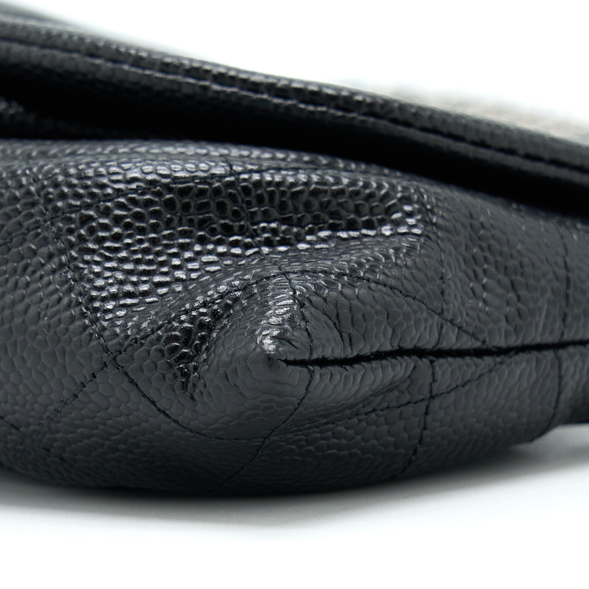 CHANEL HALF MOON WALLET ON CHAIN CAVIAR BLACK SHW