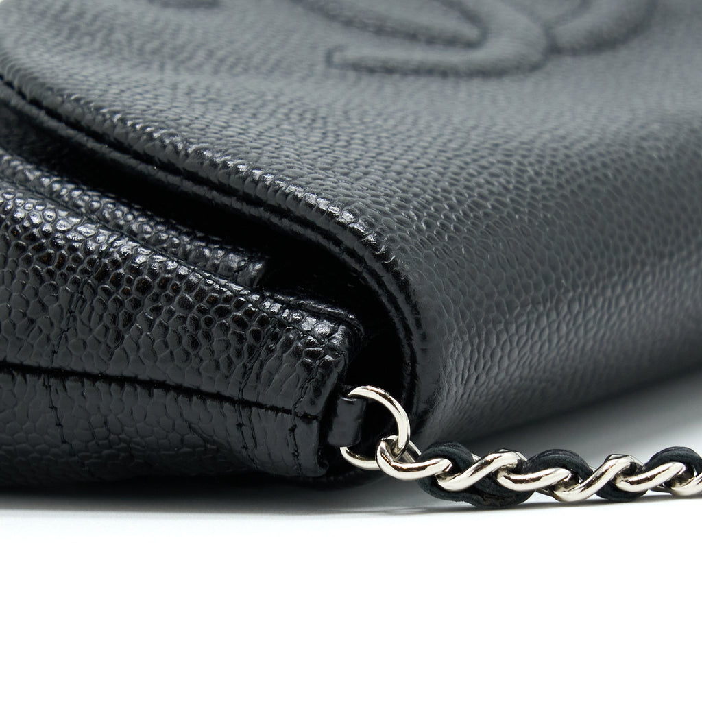CHANEL HALF MOON WALLET ON CHAIN CAVIAR BLACK SHW
