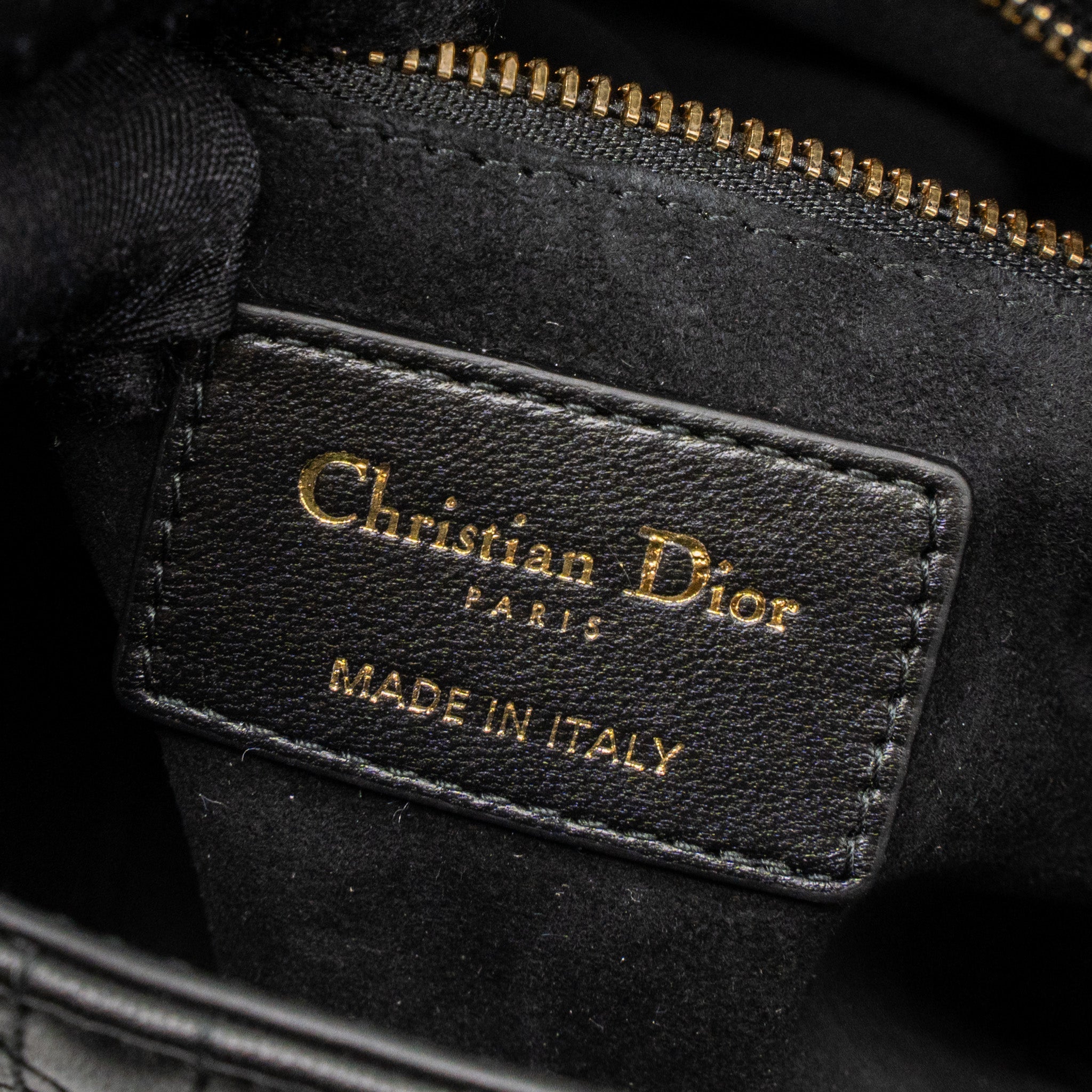 DIOR SMALL LADY DIOR LAMBSKIN BLACK LGHW