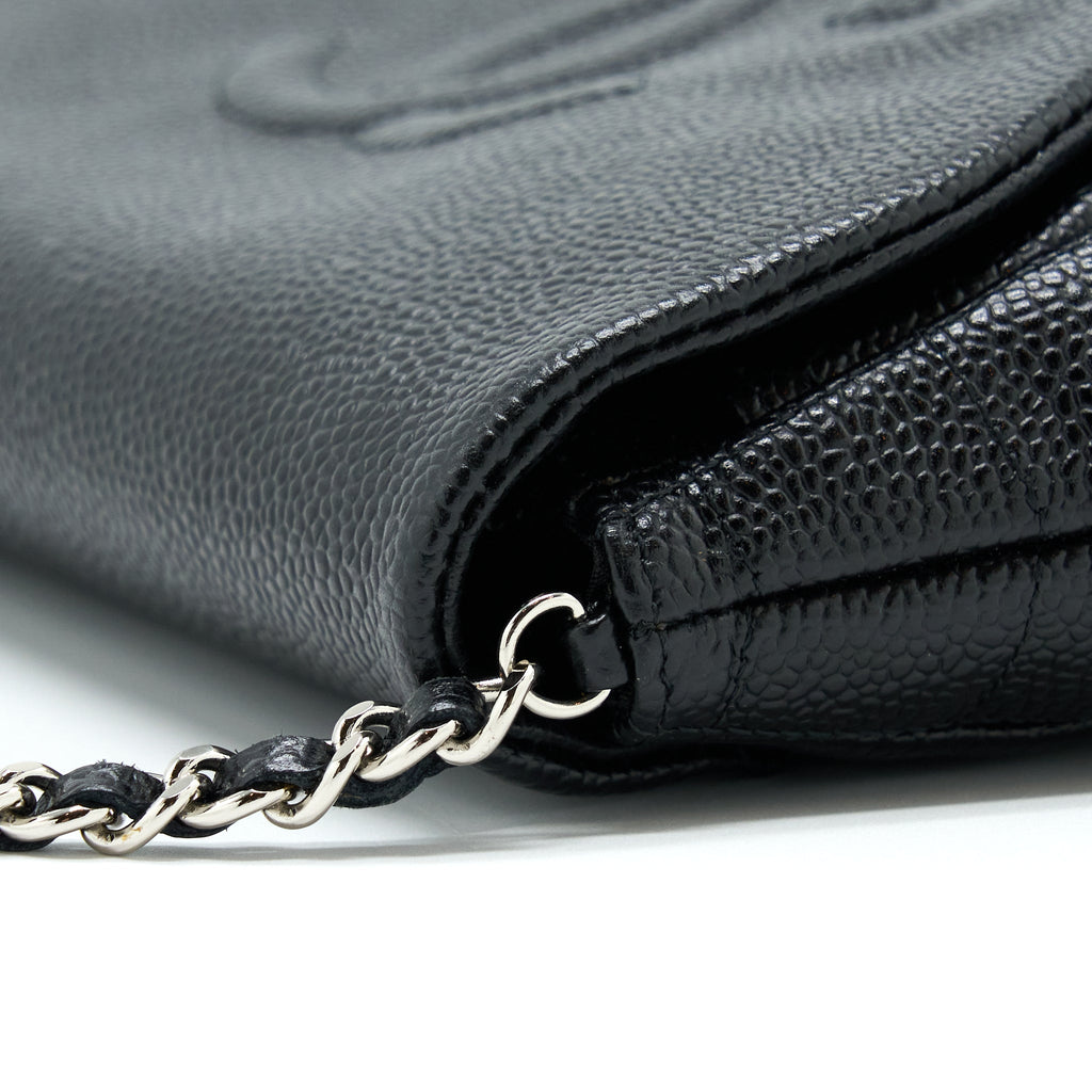 CHANEL HALF MOON WALLET ON CHAIN CAVIAR BLACK SHW