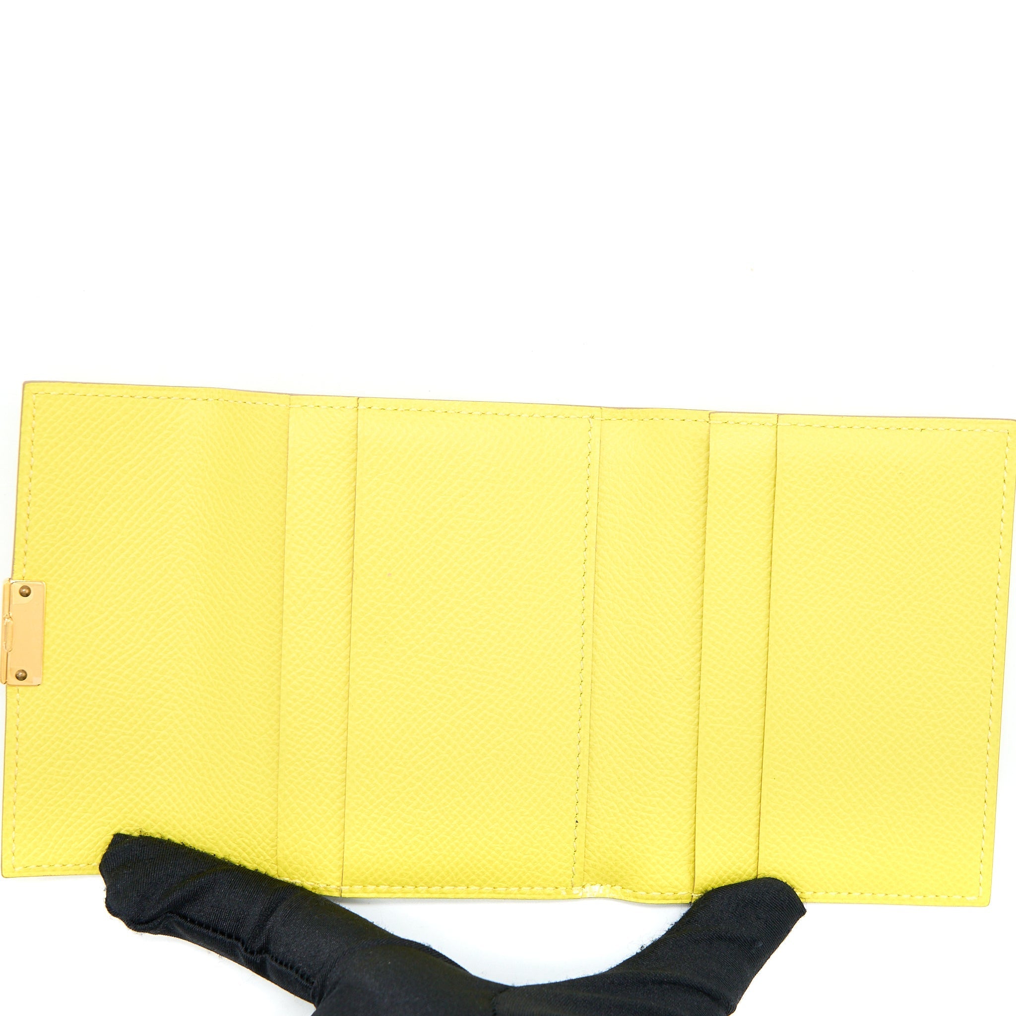 HERMES MINI CLIC CARD HOLDER EPSOM YELLOW GHW