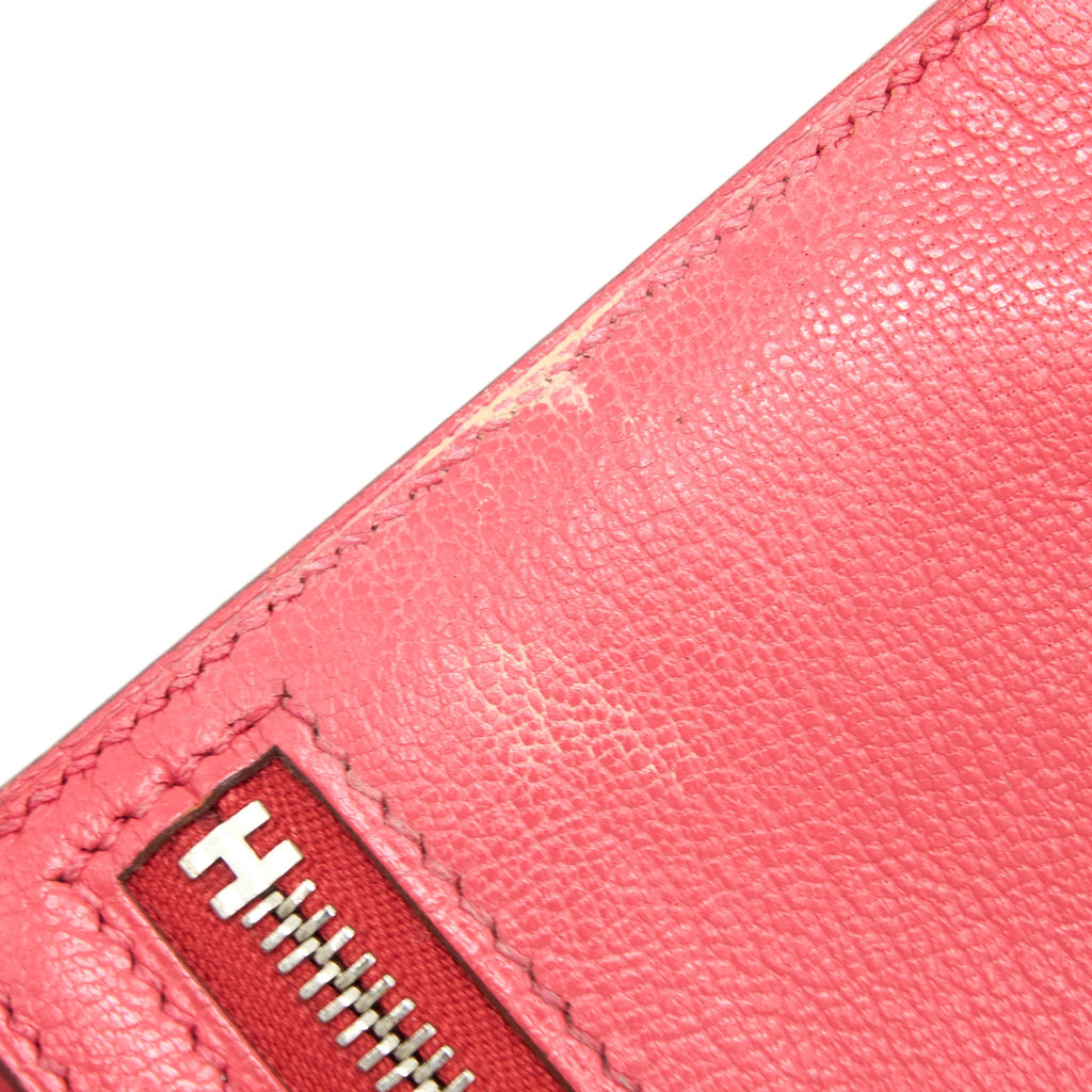 HERMES BEARN LONG WALLET OSTRICH RED SHW SQUARE N