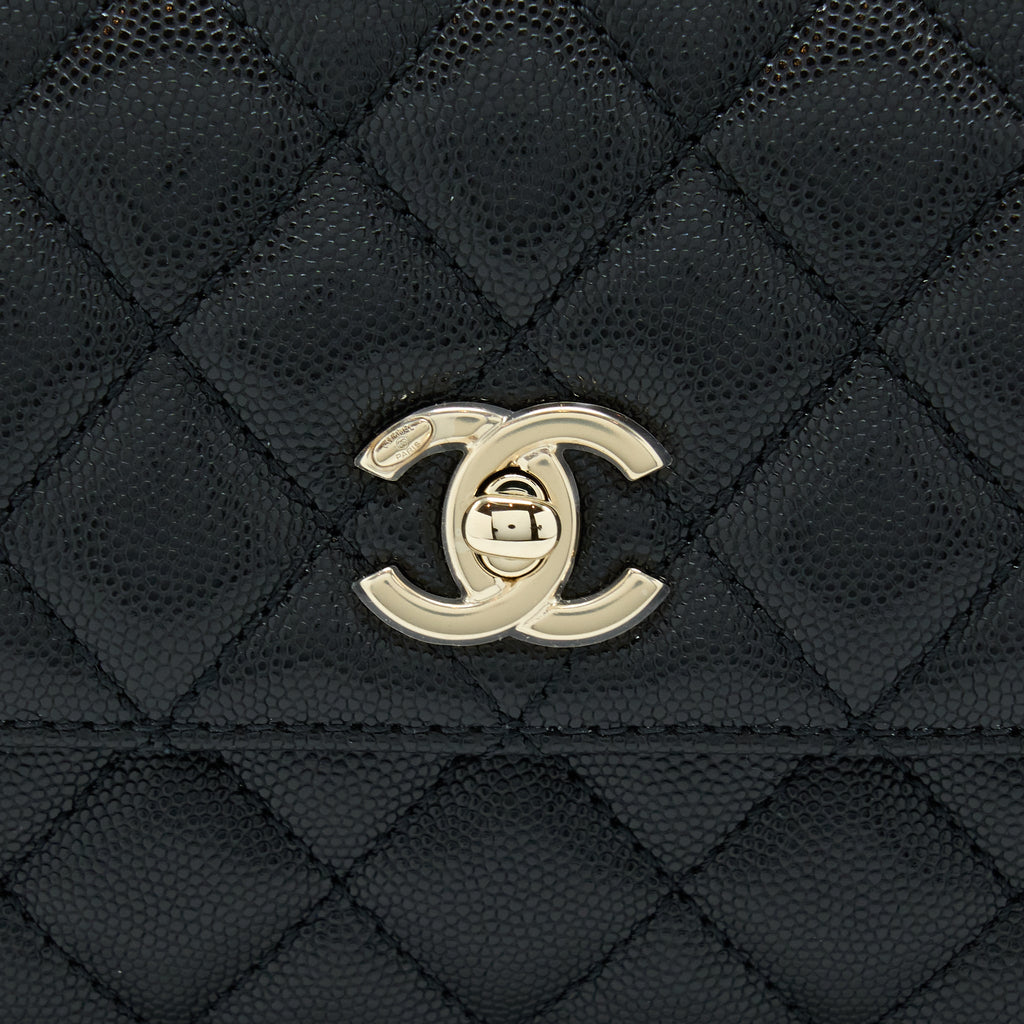 CHANEL SMALL COCO HANDLE CAVIAR BLACK LGHW (MICROCHIP)