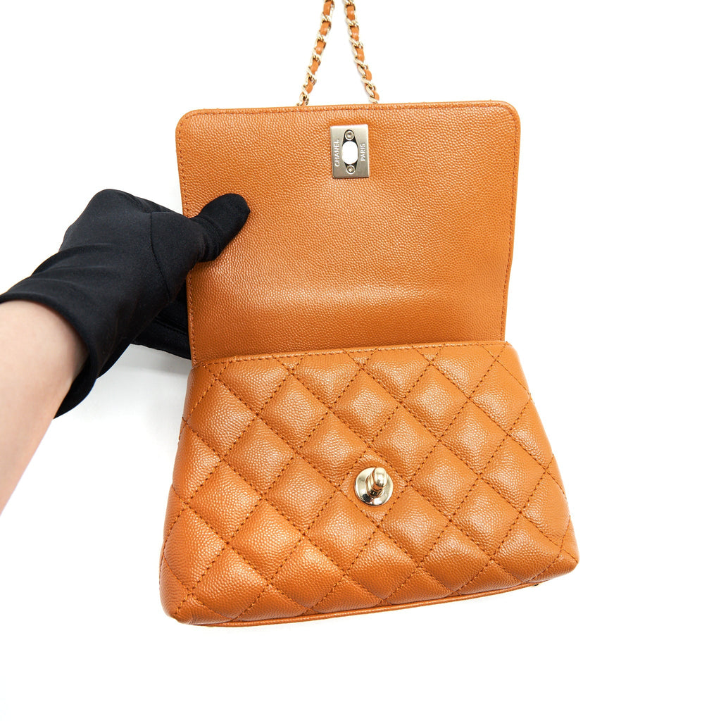 CHANEL EXTRA MINI COCO HANDLE CAVIAR CARAMEL GHW