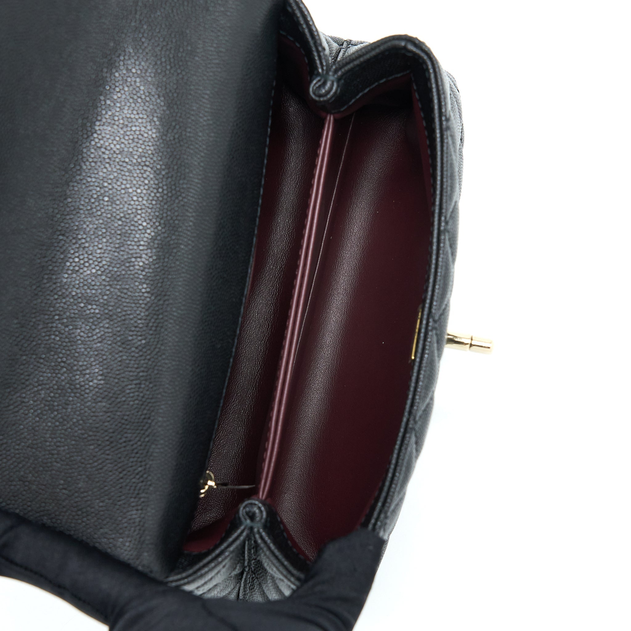 CHANEL SMALL COCO HANDLE CAVIAR BLACK LGHW (MICROCHIP)