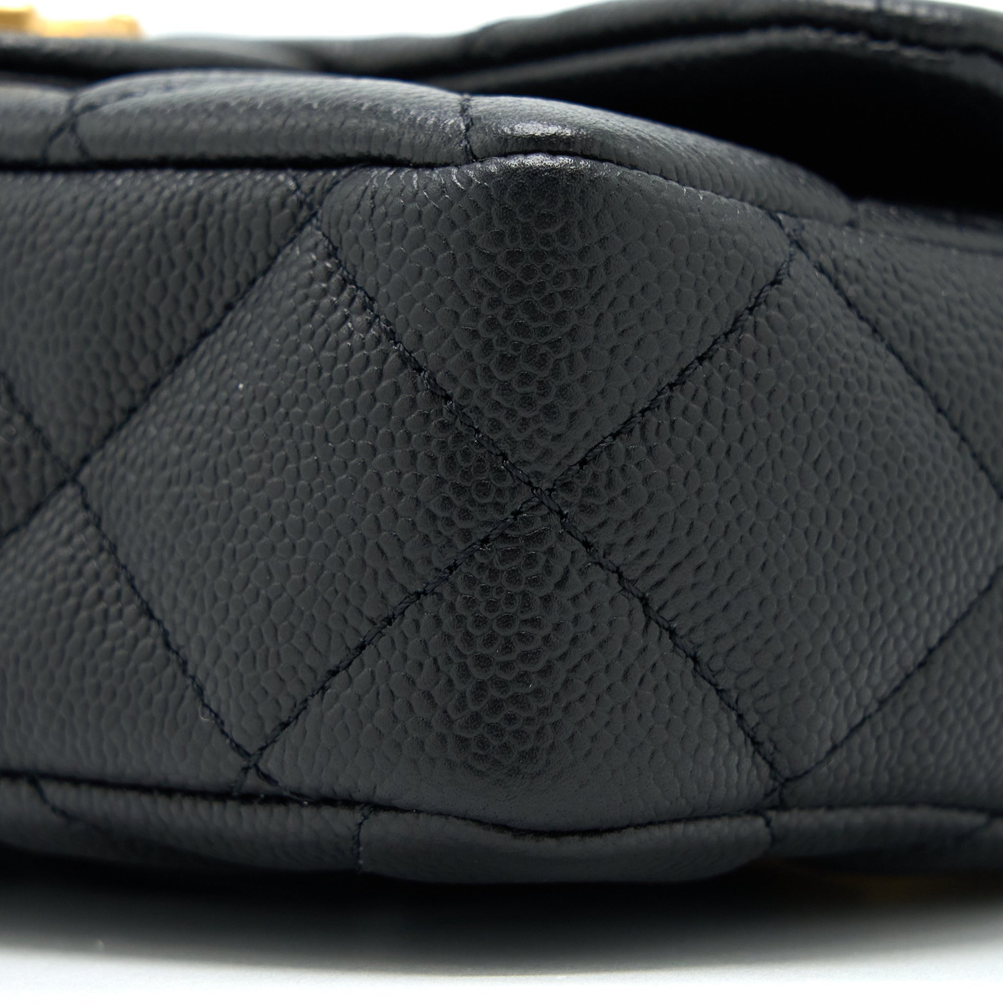 CHANEL 23P MINI COCO LOVE FLAP BAG CAVIAR BLACK GHW (MICROCHIP)