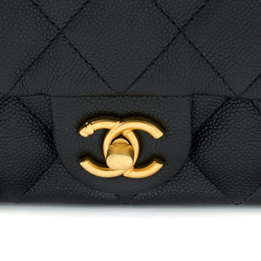 CHANEL 23P MINI COCO LOVE FLAP BAG CAVIAR BLACK GHW (MICROCHIP)