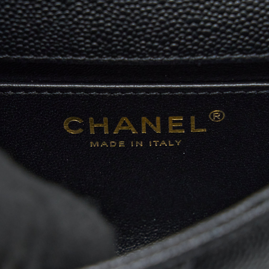 CHANEL 23P MINI COCO LOVE FLAP BAG CAVIAR BLACK GHW (MICROCHIP)