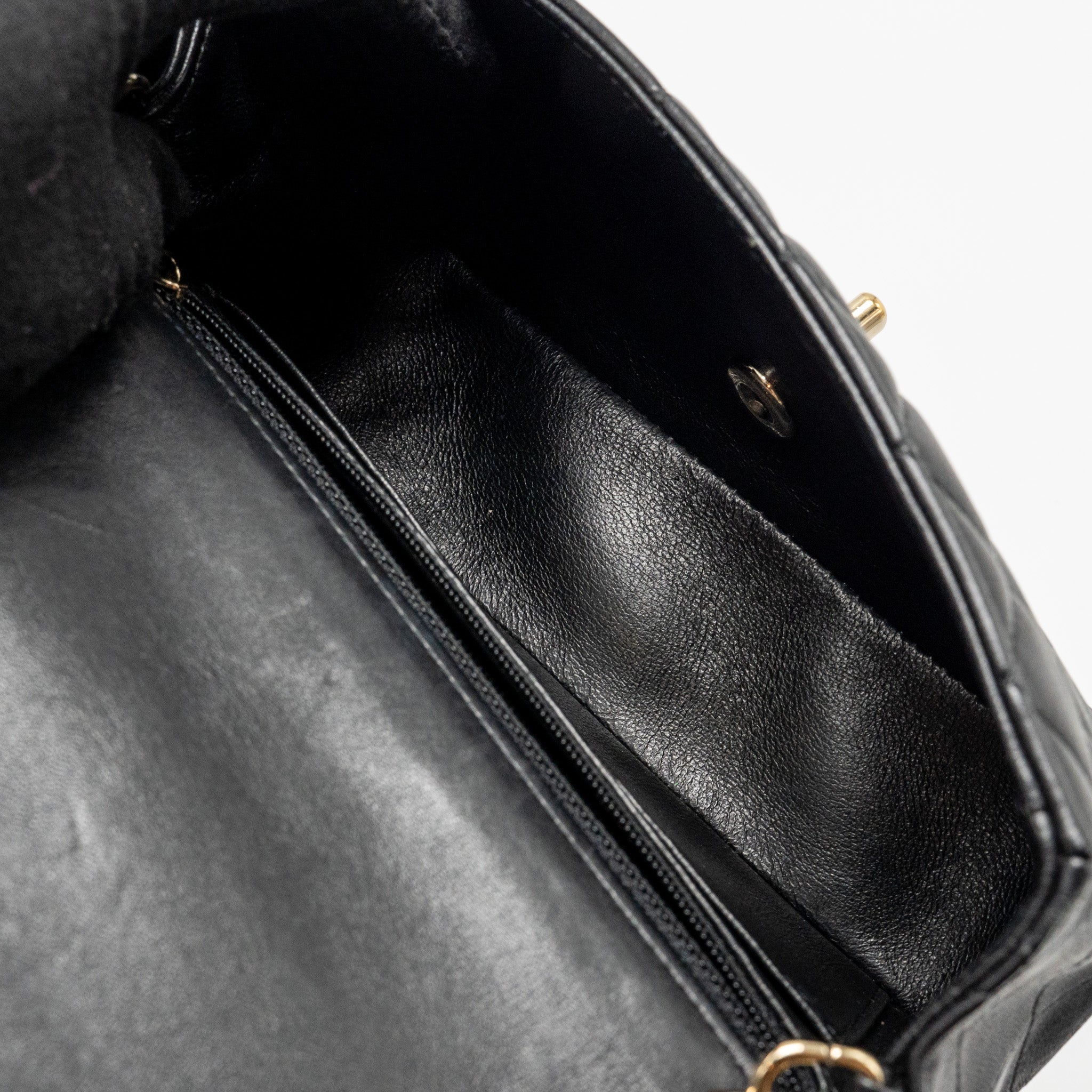 CHANEL MINI RECTANGULAR FLAP BAG LAMBSKIN BLACK LGHW