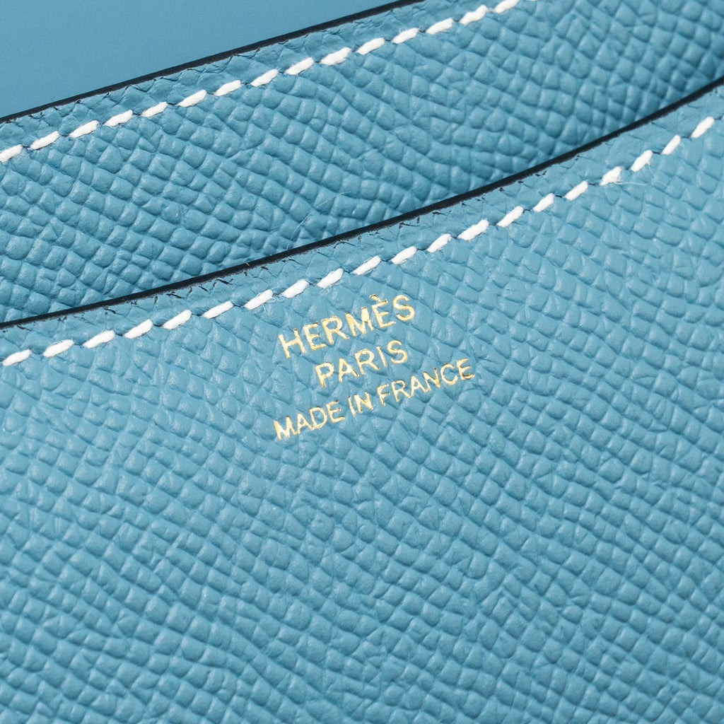 HERMES MINI CONSTANCE EPSOM D2 NEW BLUE JEAN GHW