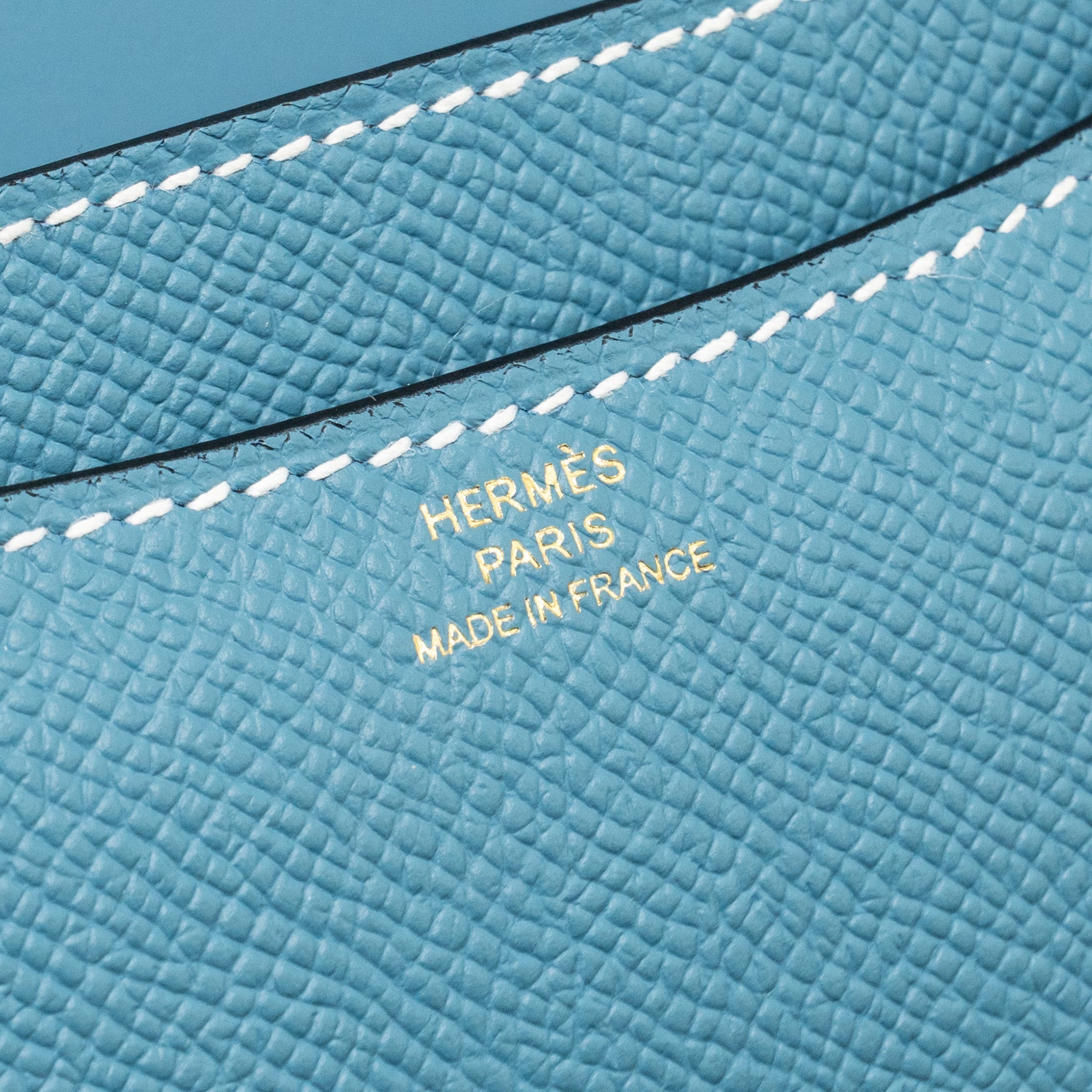 HERMES MINI CONSTANCE EPSOM D2 NEW BLUE JEAN GHW