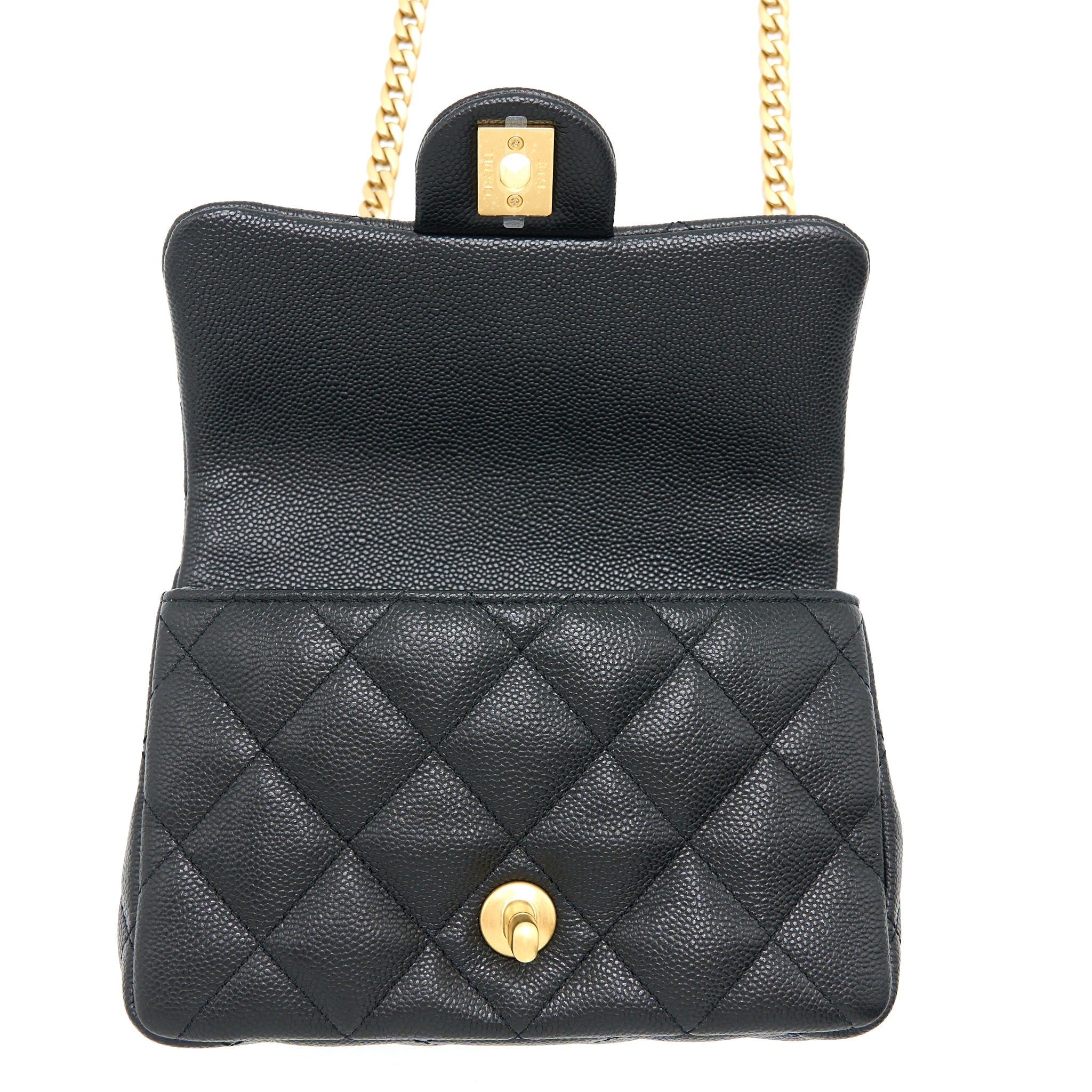 CHANEL 23P MINI COCO LOVE FLAP BAG CAVIAR BLACK GHW (MICROCHIP)