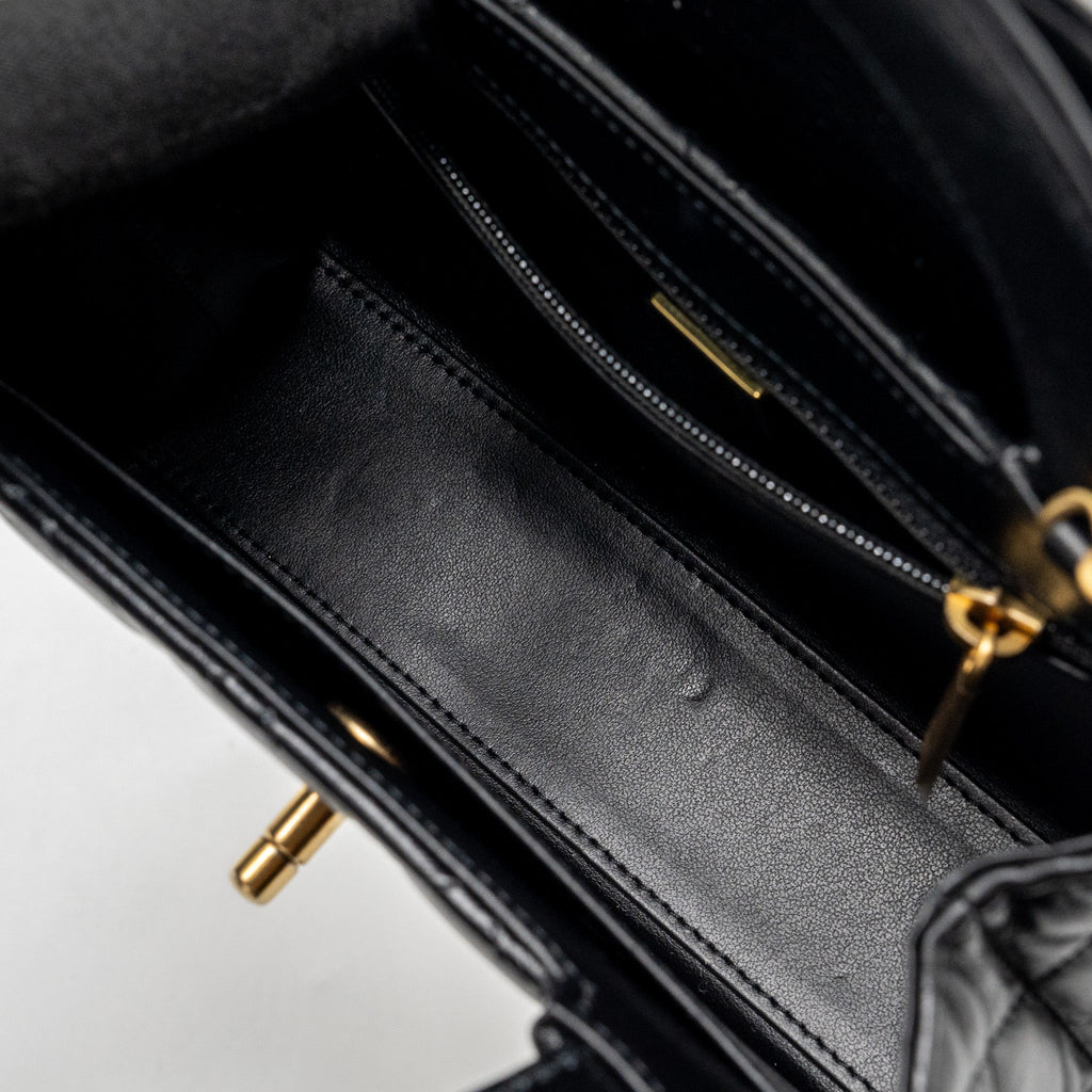 CHANEL 23K MINI SHOPPING TOTE CALFSKIN BLACK GHW(MICROCHIP)