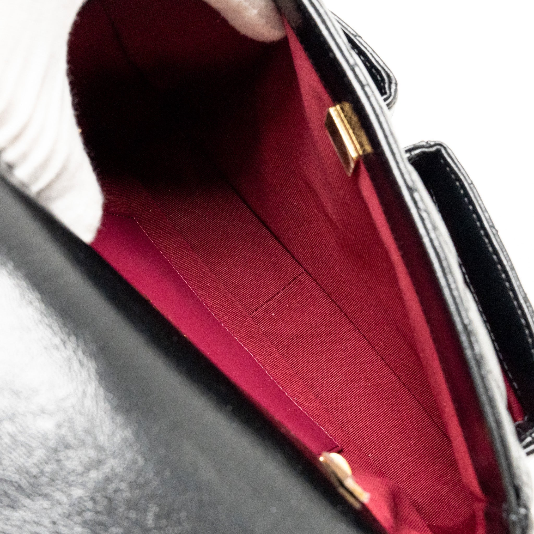 CHANEL DOUBLE POCKET TOP HANDLE MESSANGER BAG SHINY CALFSKIN BLACK GHW (MICROCHIP)