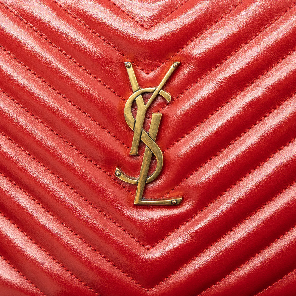 SAINT LAURENT LOU CAMERA BAG CALFSKIN RED GHW