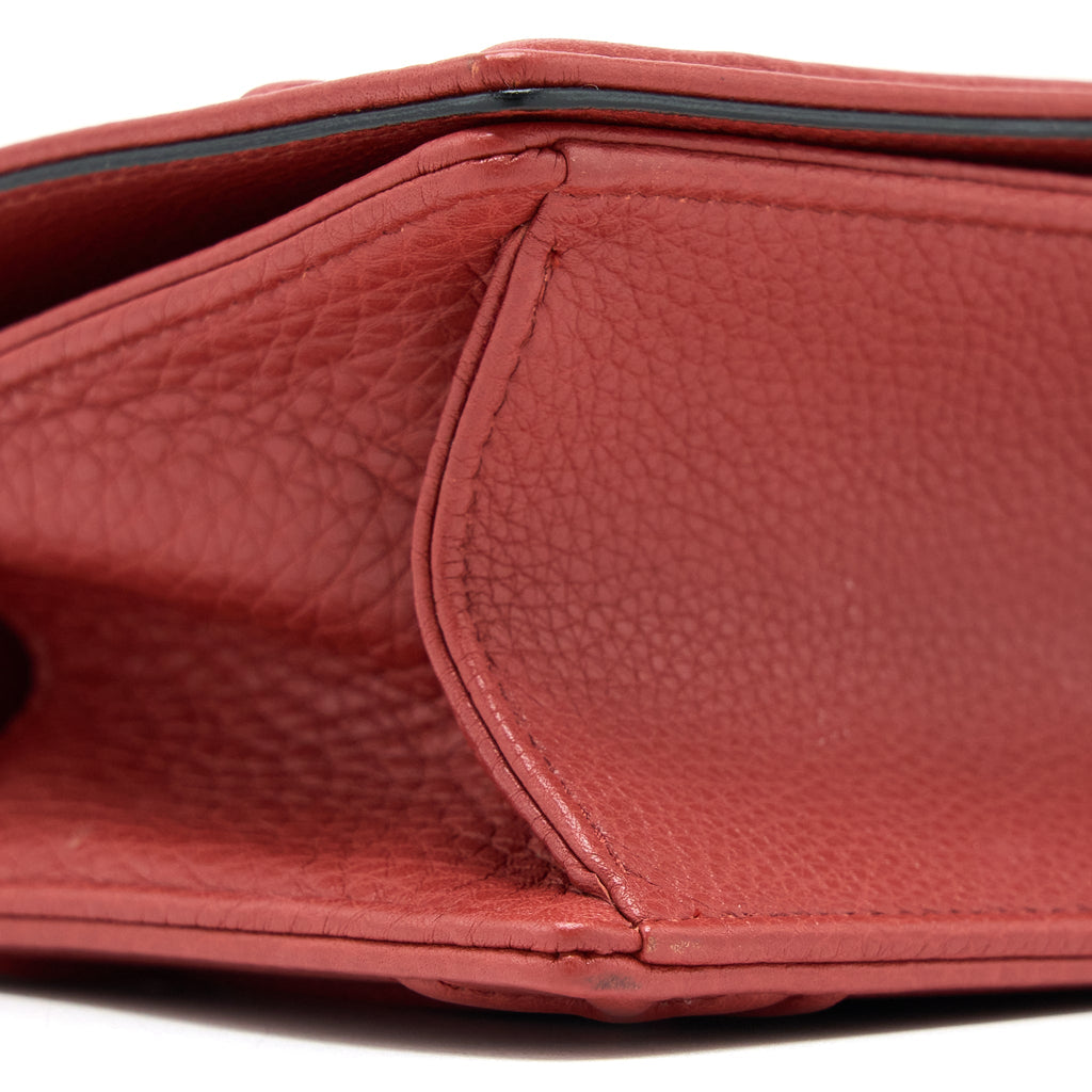 DIOR SMALL DIORAMA CALFSKIN RED BRUSHED GHW