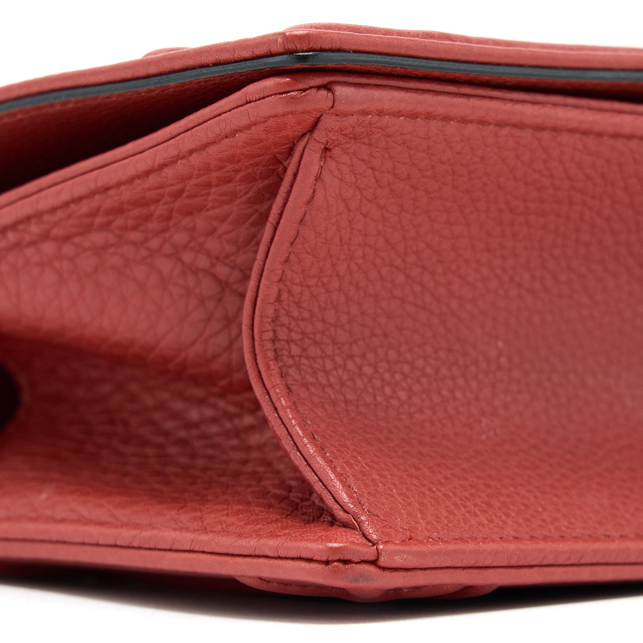 DIOR SMALL DIORAMA CALFSKIN RED BRUSHED GHW