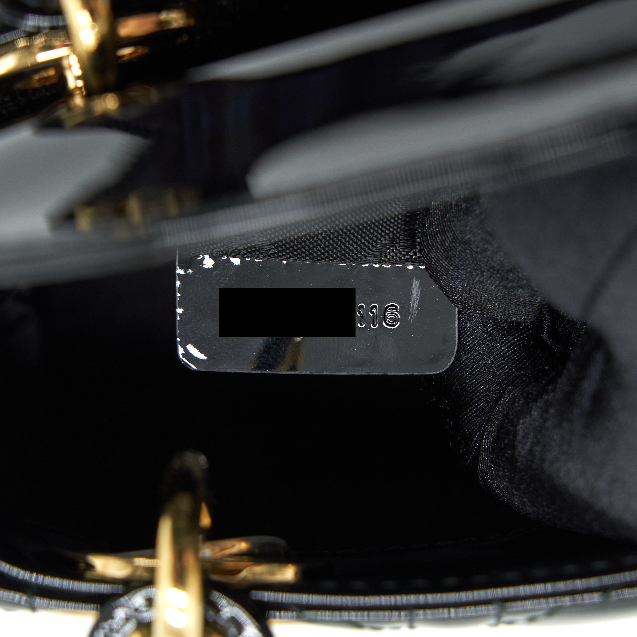DIOR MINI LADY DIOR PATENT LEATHER BLACK GHW