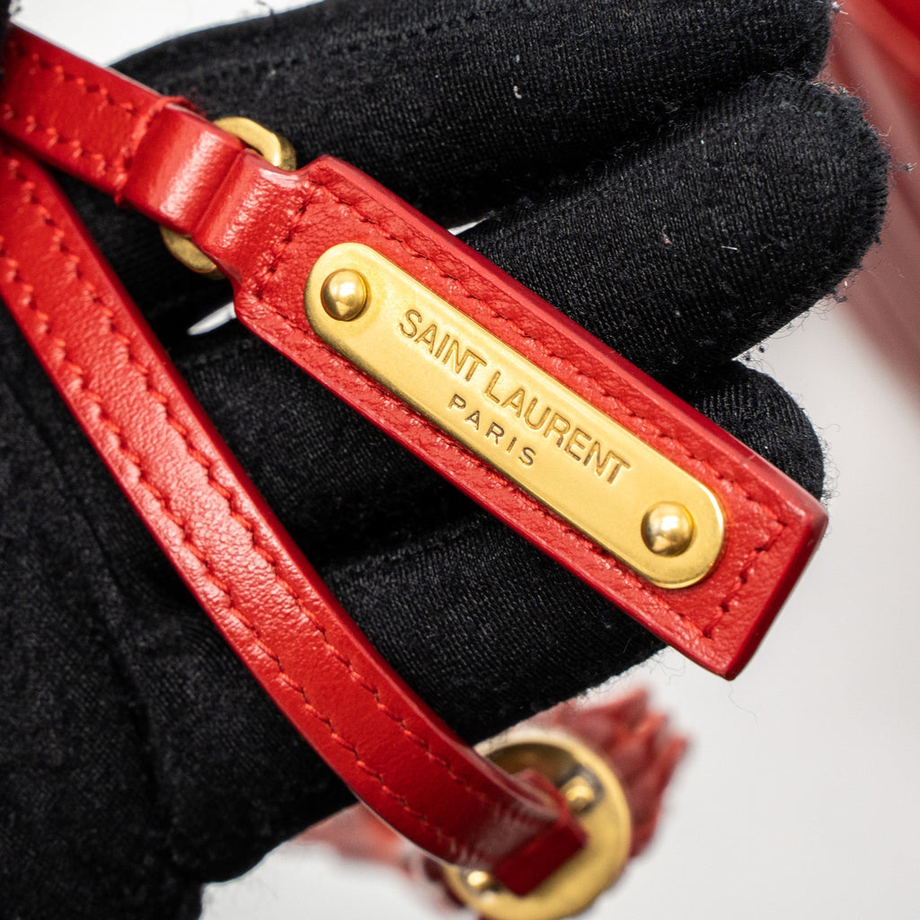 SAINT LAURENT LOU CAMERA BAG CALFSKIN RED GHW