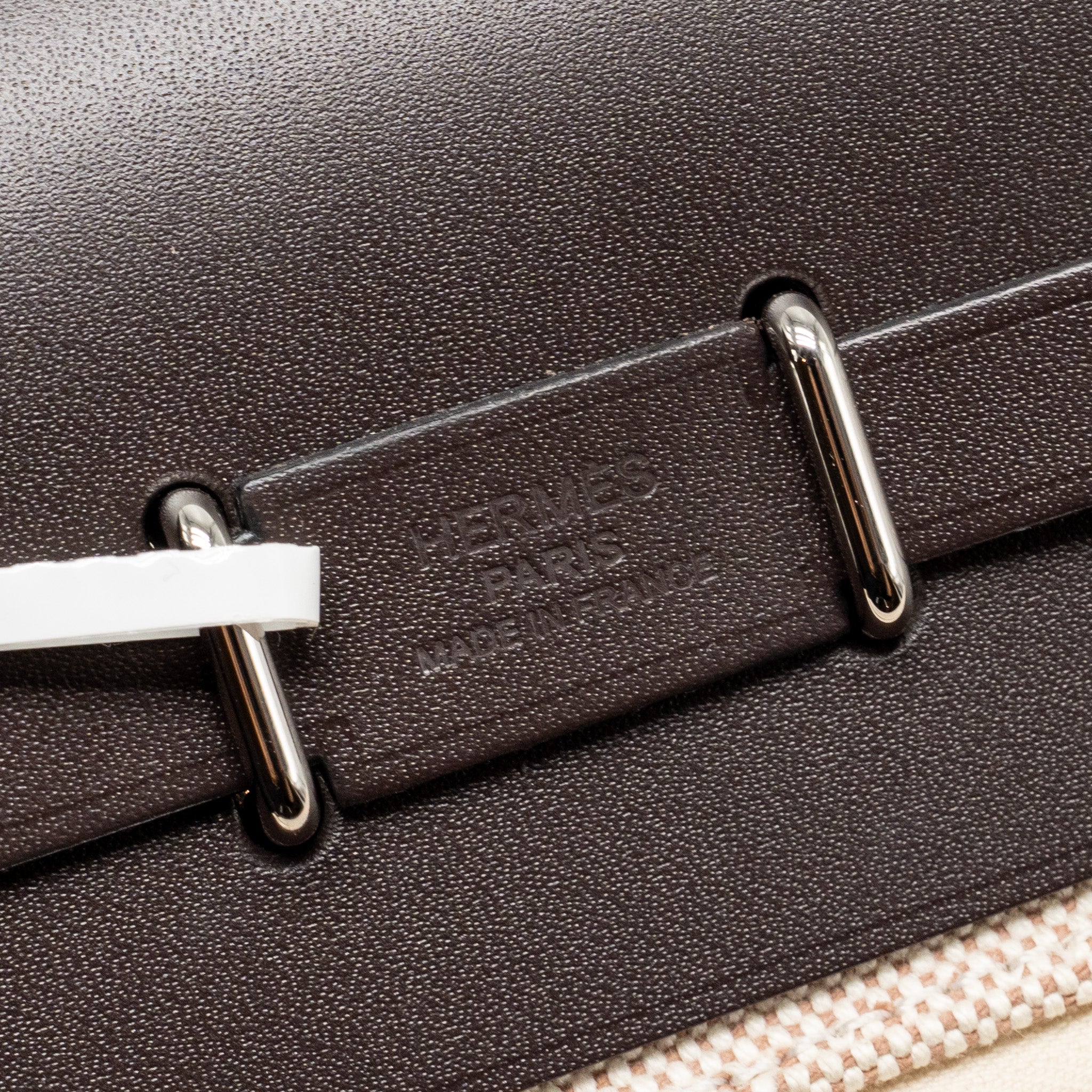 HERMES HERBAG MINI CANVAS/HUNTER LEATHER ECRU-BEIGE/EBENE SHW