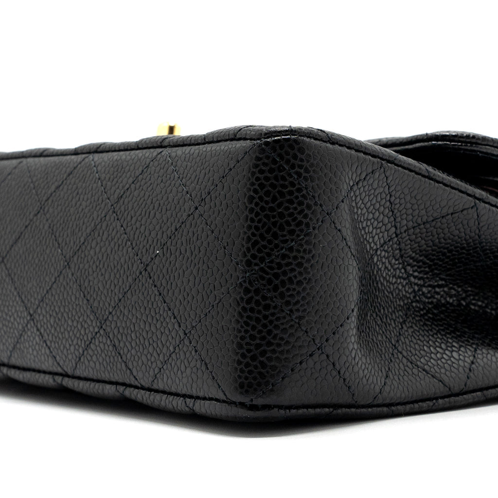CHANEL SMALL CLASSIC DOUBLE FLAP BAG CAVIAR BLACK GHW