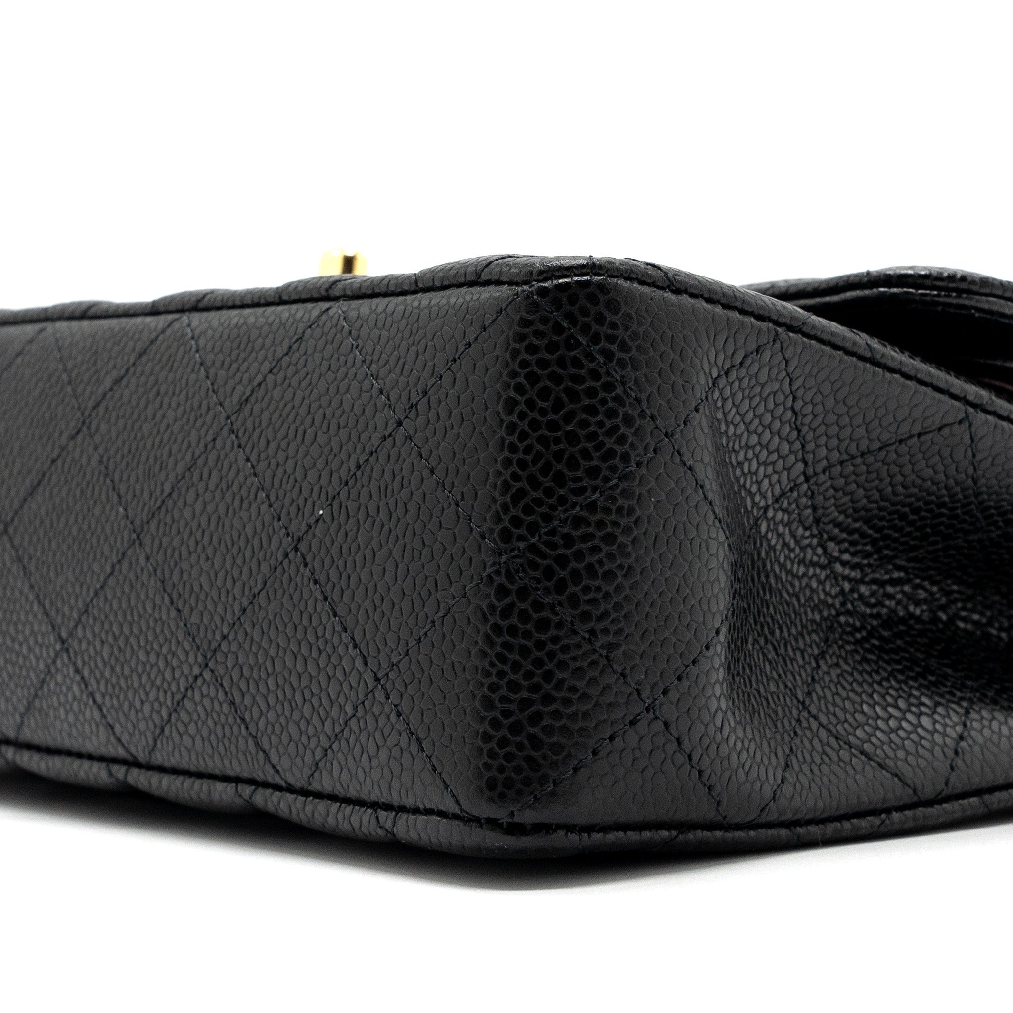 CHANEL SMALL CLASSIC DOUBLE FLAP BAG CAVIAR BLACK GHW