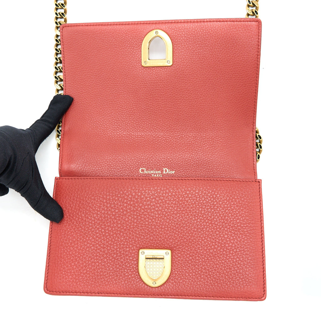DIOR SMALL DIORAMA CALFSKIN RED BRUSHED GHW