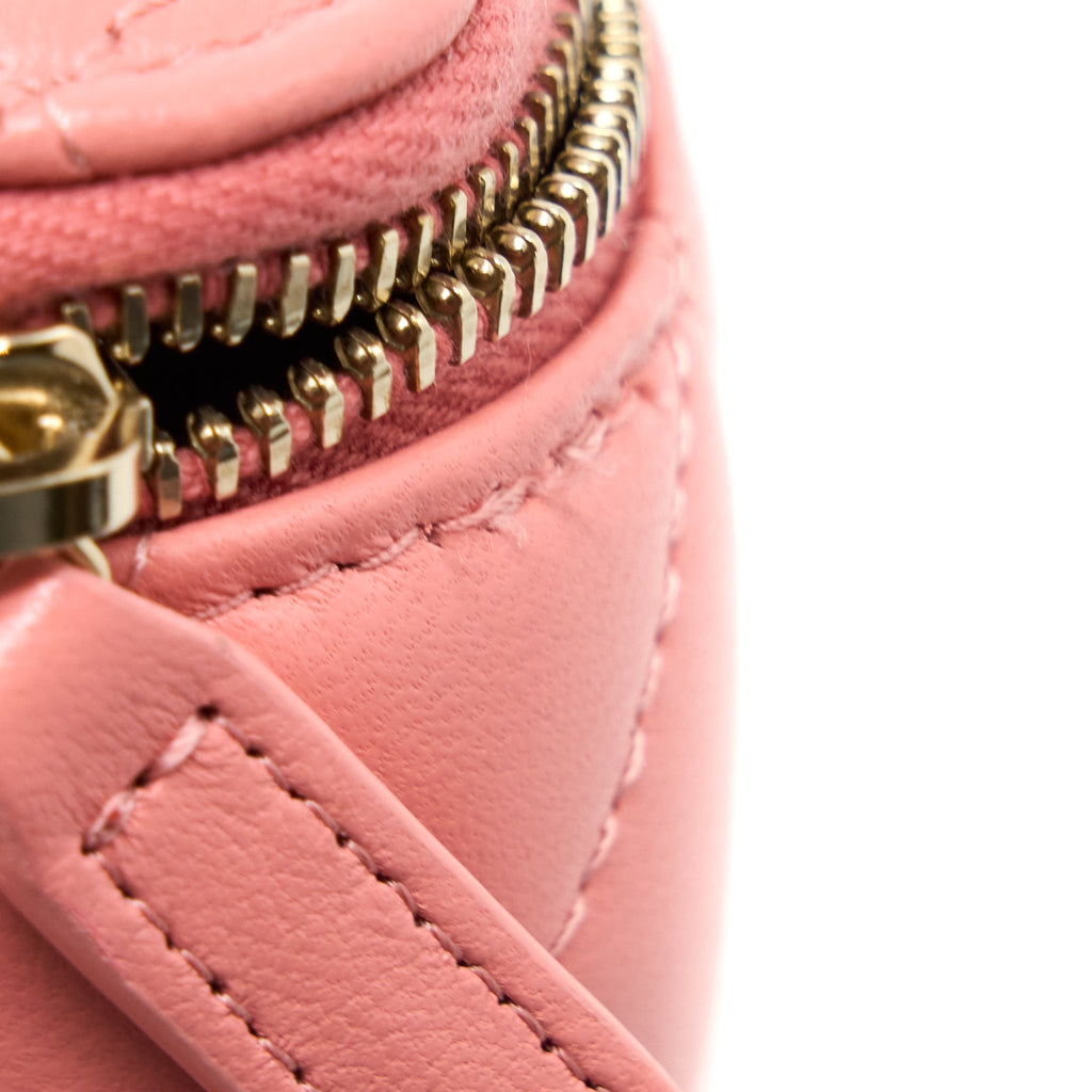 CHANEL 22A TOP HANDLE LONG VANITY CASE LAMBSKIN PINK LGHW (MICROCHIP)