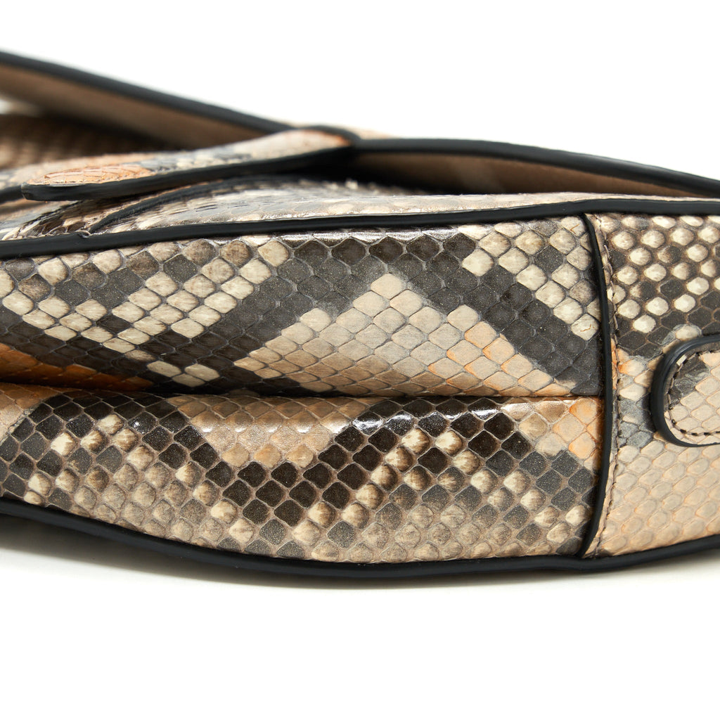 DIOR PYTHON MEDIUM SADDLE BAG GHW