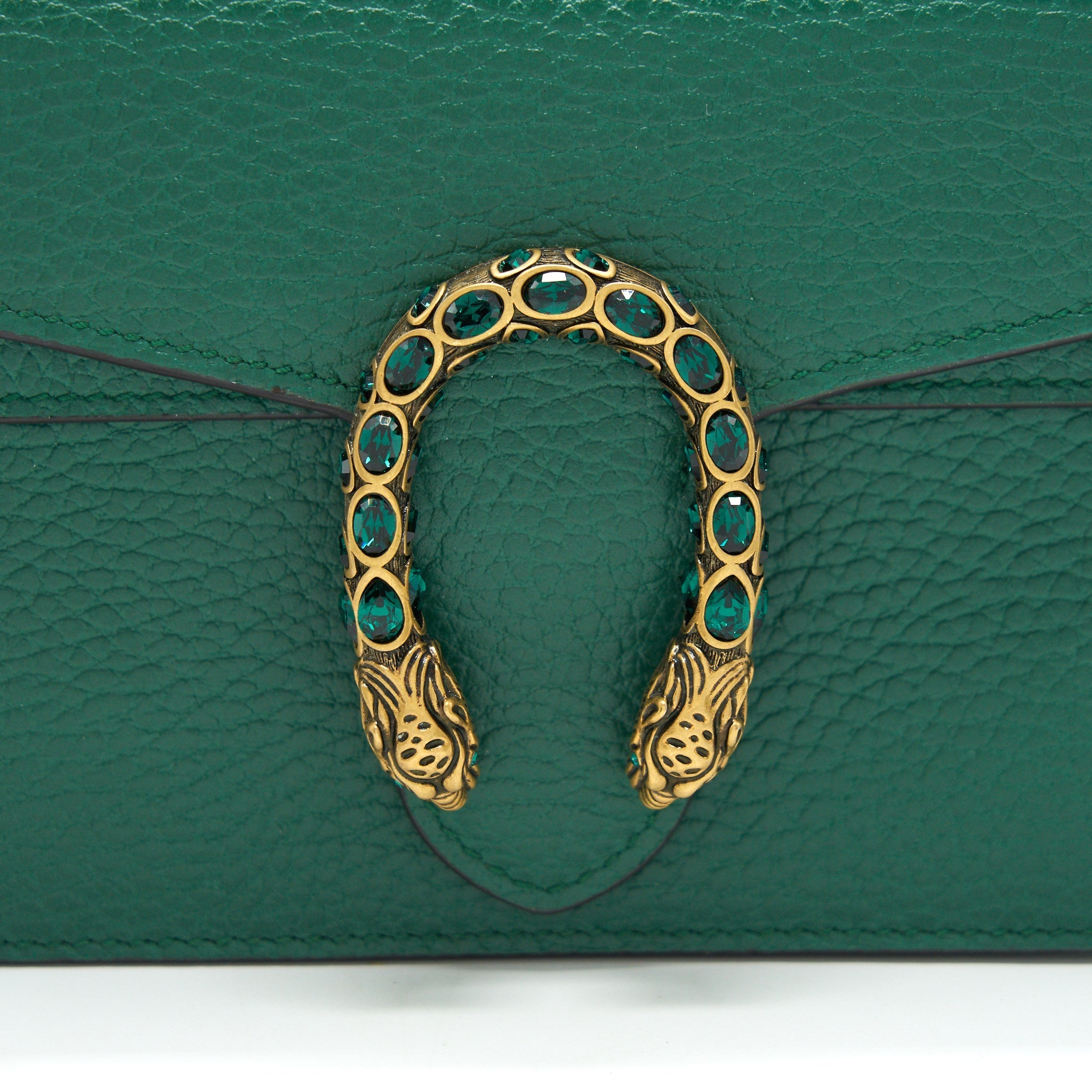 GUCCI DIONYSUS LEATHER SUPER MINI BAG GREEN
