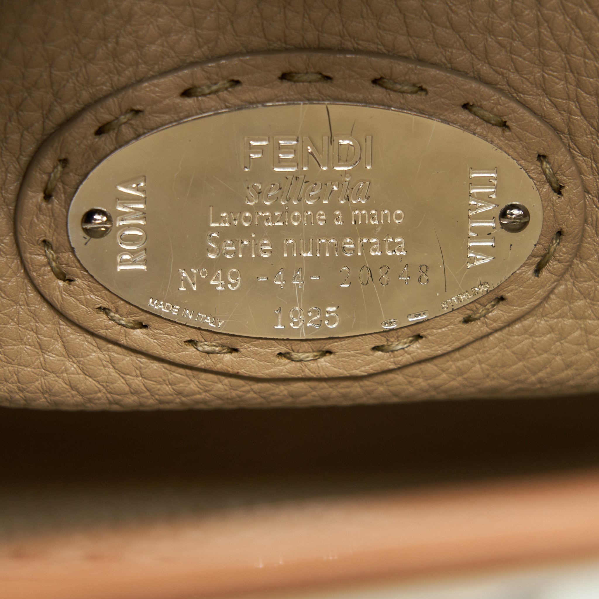 FENDI MEDIUM PEEKABOO BAG IN ROMANO LEATHER CARAMEL SHW
