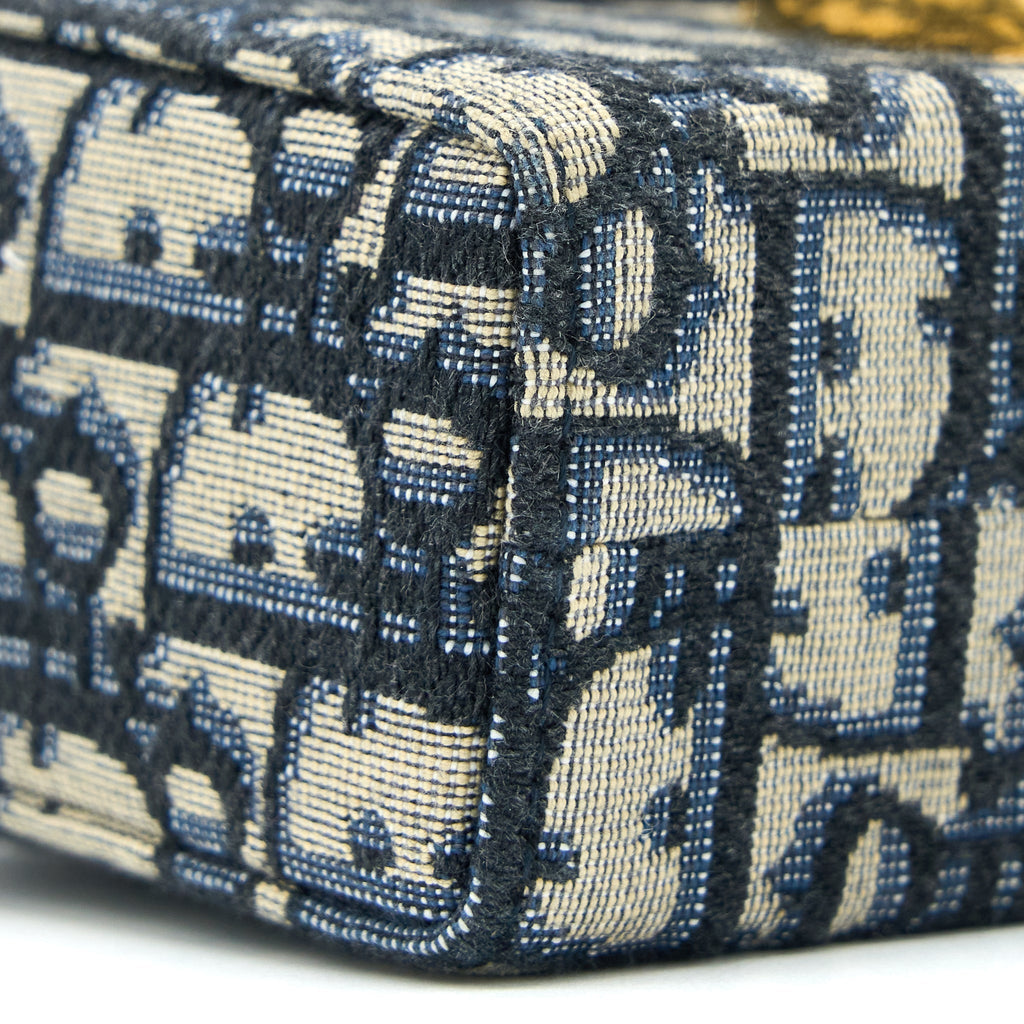 DIOR 30 MONTAIGNE MINI BOX BAG BLUE OBLIQUE GHW