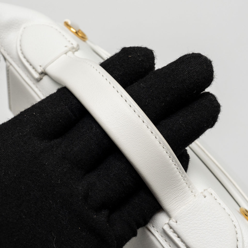 HERMES MINI 2424 24/24-21 BAG EVERCOLOR/SWIFT NEW WHITE GHW