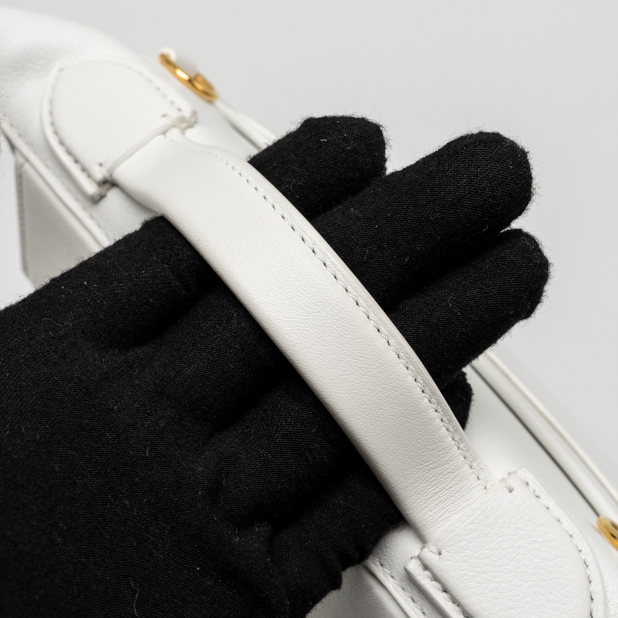 HERMES MINI 2424 24/24-21 BAG EVERCOLOR/SWIFT NEW WHITE GHW