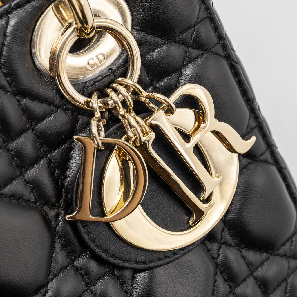 DIOR MY ABC DIOR SMALL LADY DIOR LAMBSKIN BLACK LGHW
