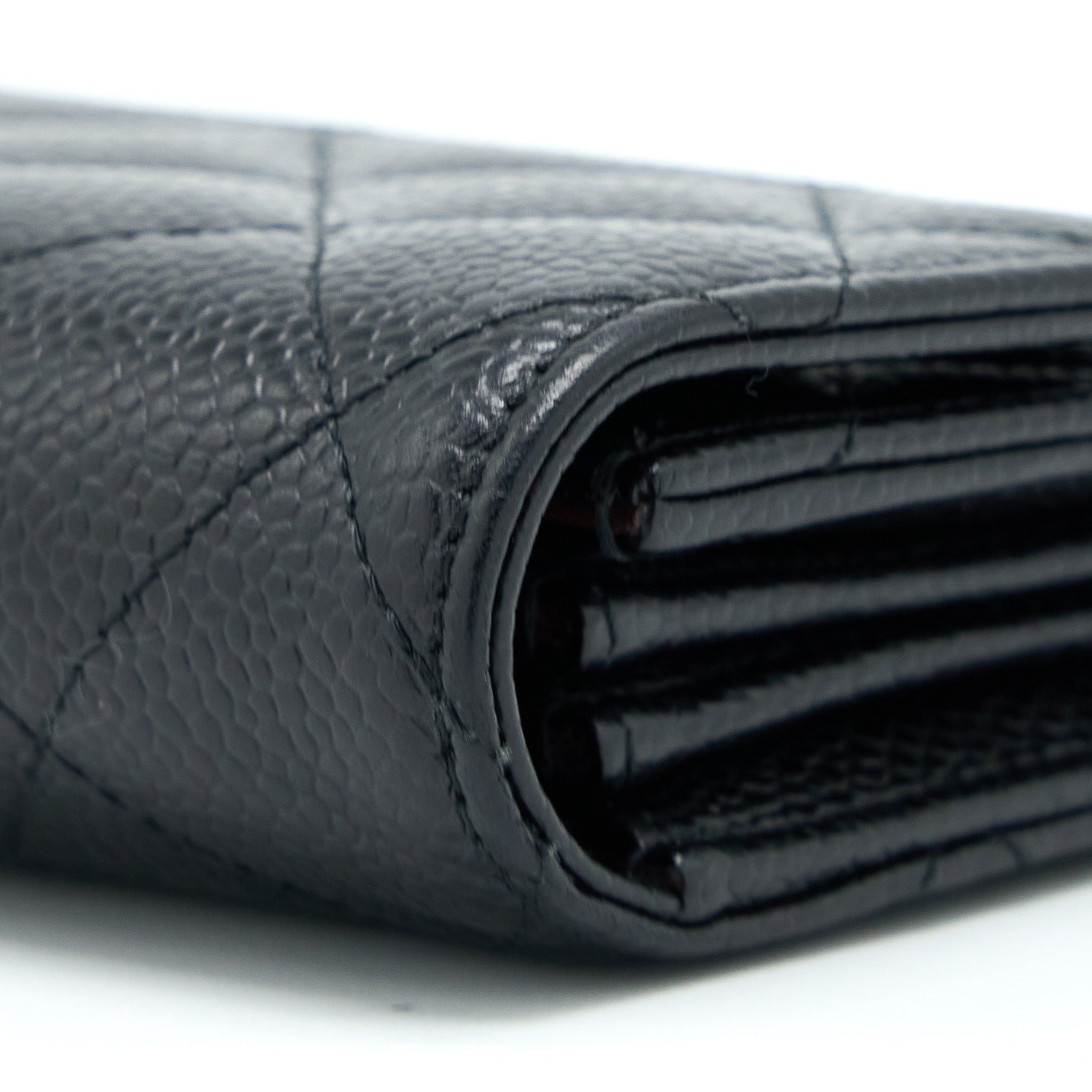 CHANEL CLASSIC LONG WALLET CAVIAR BLACK LGHW