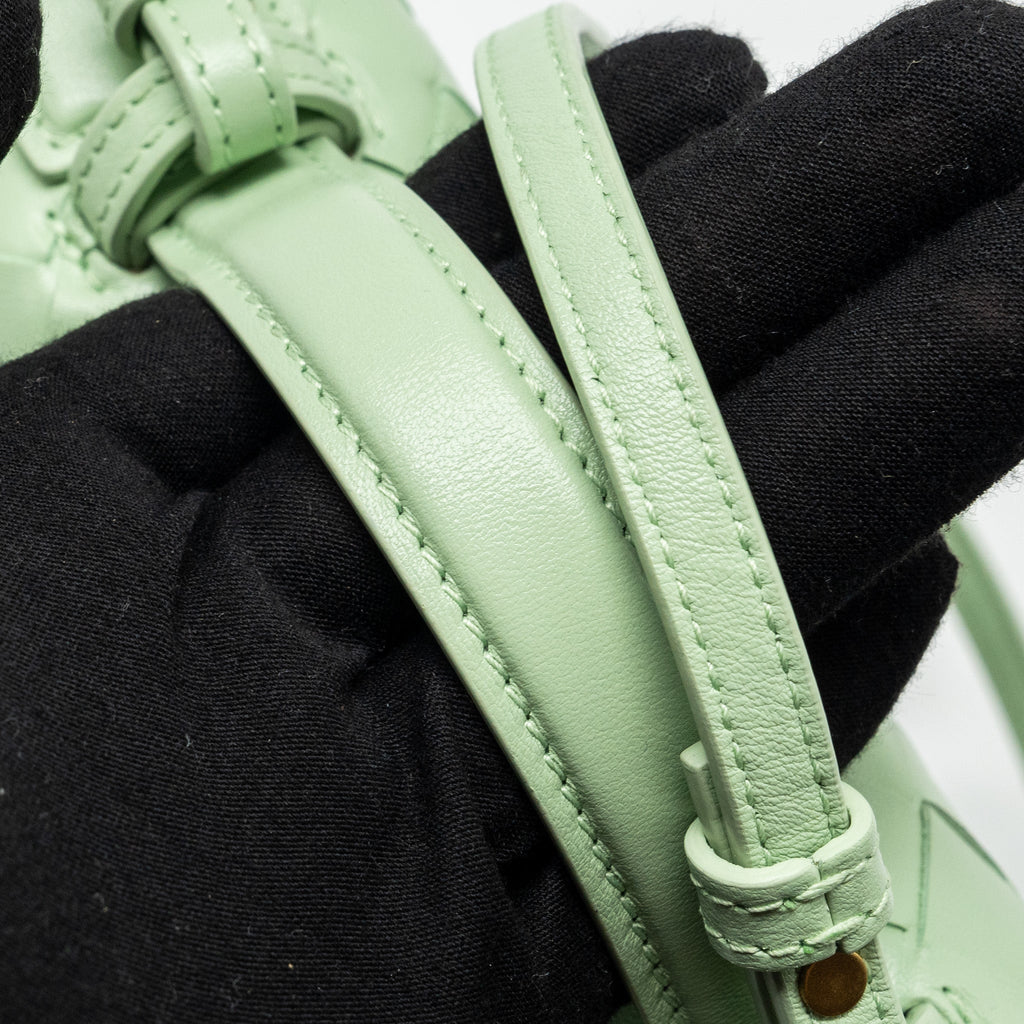 BOTTEGA VENETA BANG BANG VANITY CASE CALFSKIN LIGHT GREEN GHW