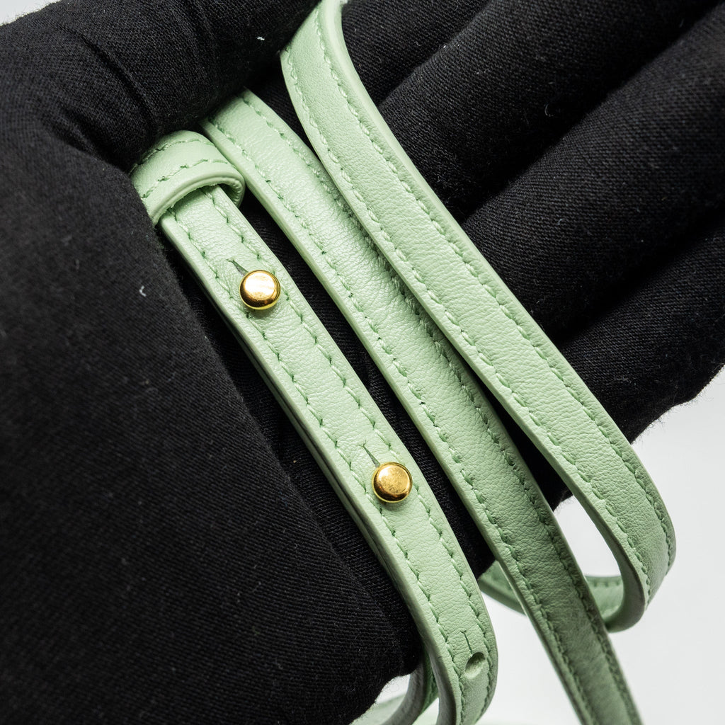 BOTTEGA VENETA BANG BANG VANITY CASE CALFSKIN LIGHT GREEN GHW