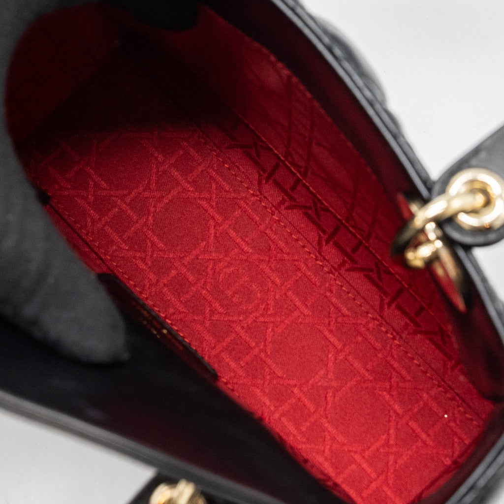 DIOR MY ABC DIOR SMALL LADY DIOR LAMBSKIN BLACK LGHW