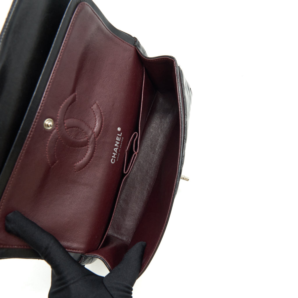 CHANEL MEDIUM CLASSIC FLAP BAG LAMBSKIN BLACK SHW