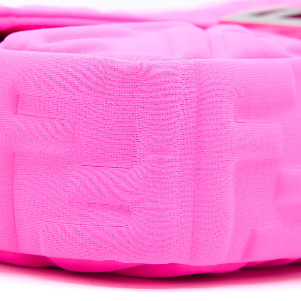 FENDI BAGUETTE BAG LYCRA FF EMBOSSED BRIGHT PINK SHW