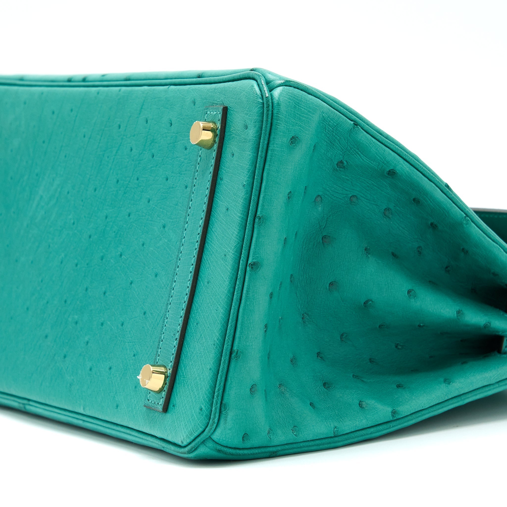 HERMES BIRKIN 30 OSTRICH U1 VERT VERONE GHW