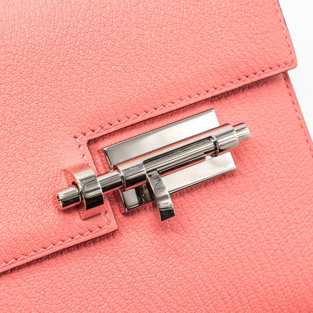 HERMES MINI VERROU CHEVRE MYSORE ROSE ETE MULTICOLOR STRAP SHW