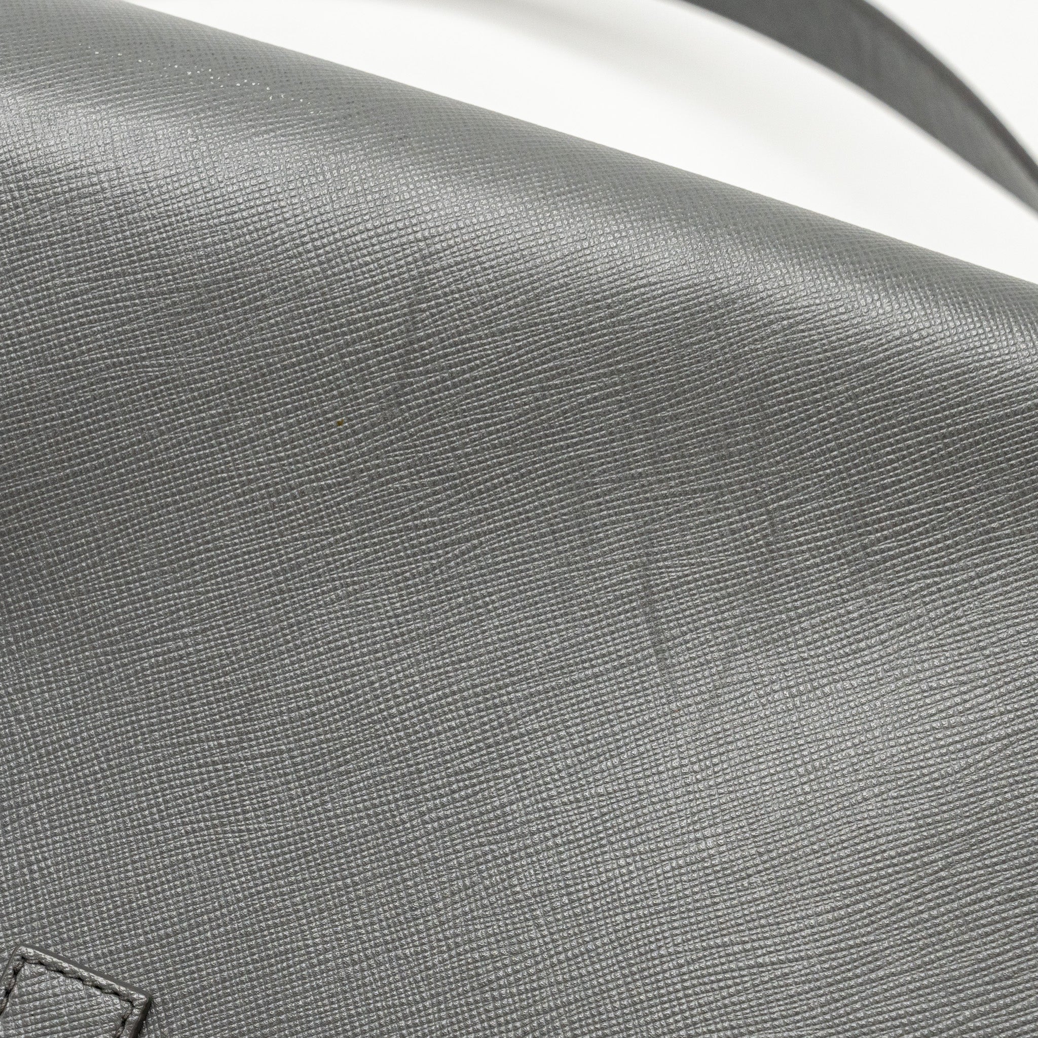 PRADA FLAP MESSANGER BAG CAVIAR GREY SHW