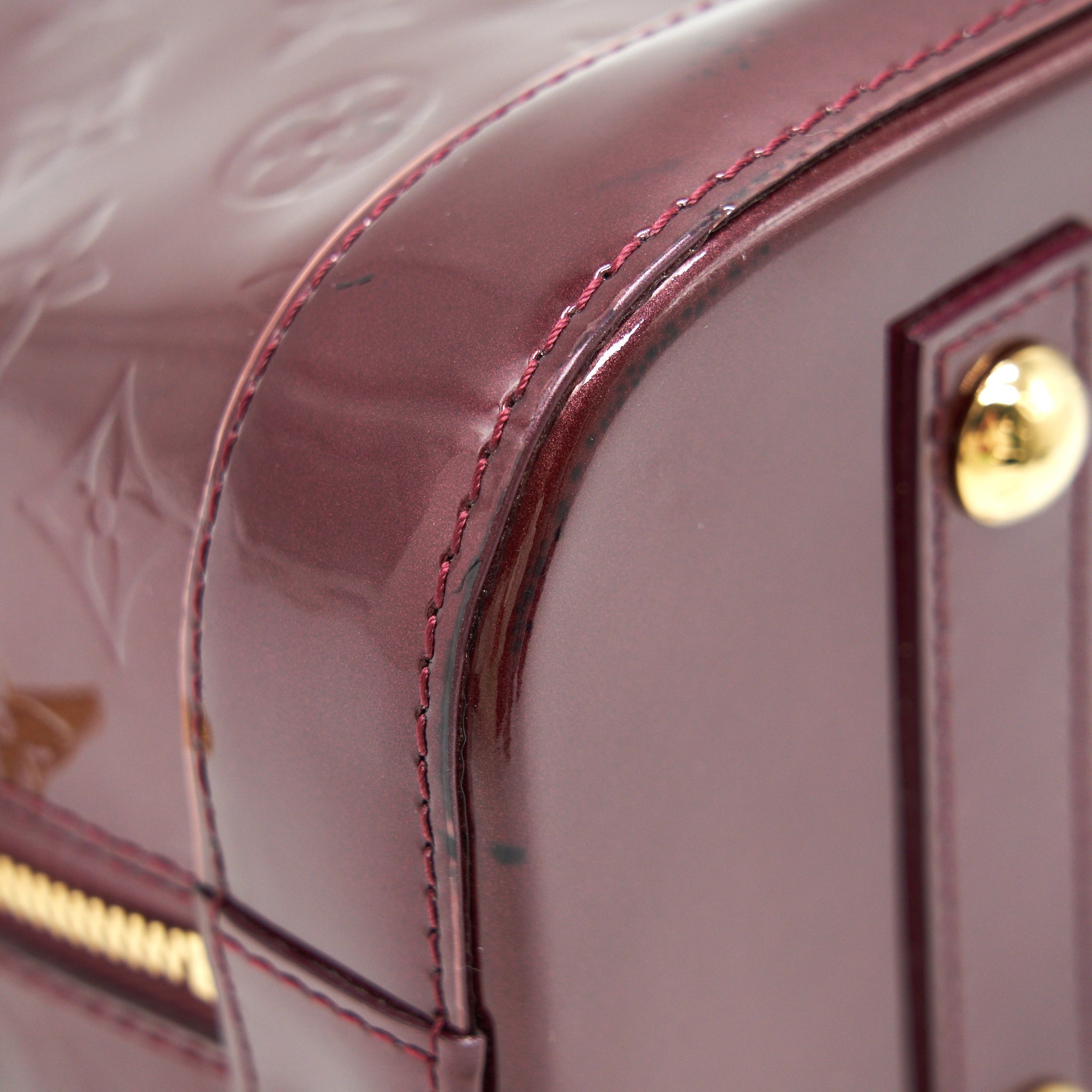 LOUIS VUITTON ALMA PM PATENT LEATHER AMARANTE GHW